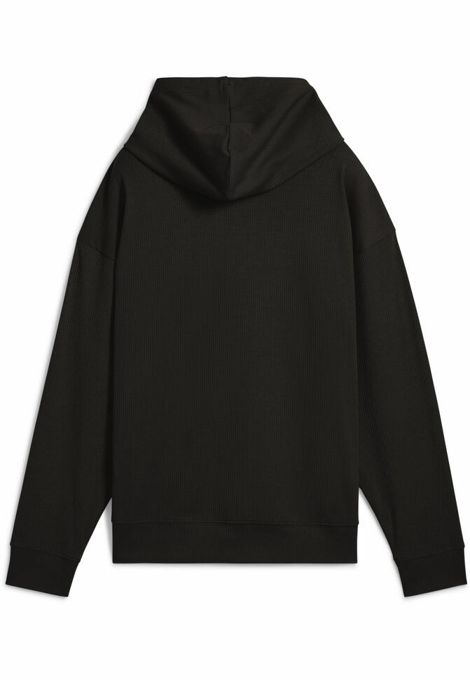 Damska wygodna prążkowana bluza z kapturem ESS ELEVATED PUMA Black