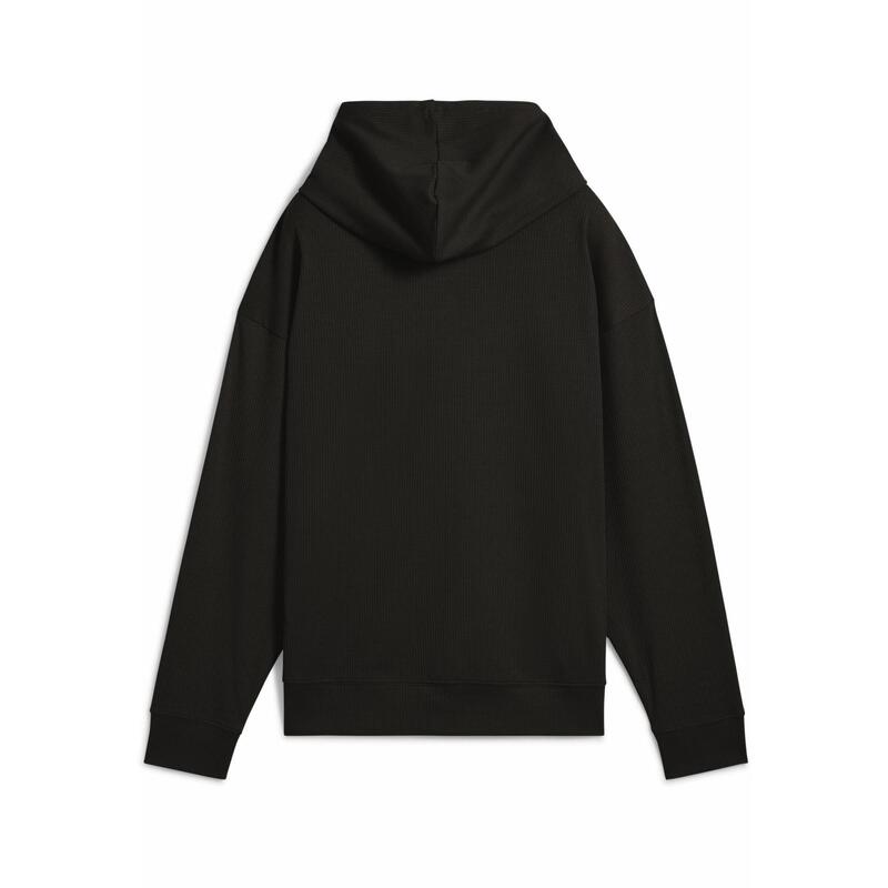 Damska wygodna prążkowana bluza z kapturem ESS ELEVATED PUMA Black