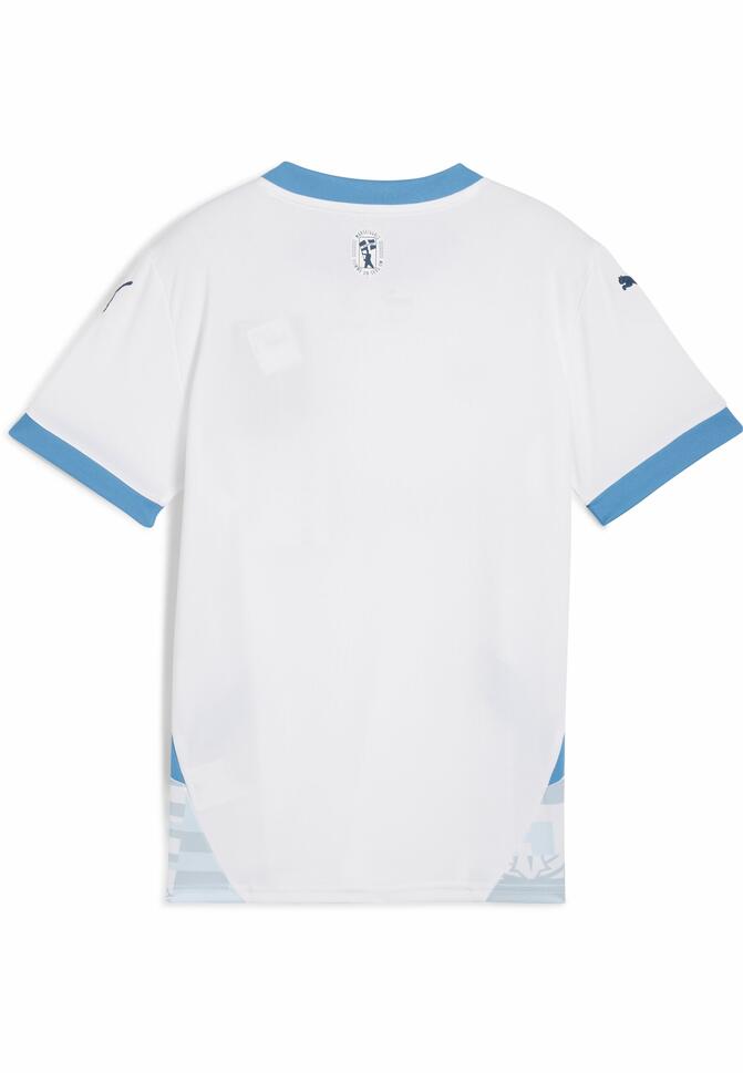 Młodzieżowa koszulka domowa Olympique Marsylia 24/25 PUMA White Bleu Azur Blue