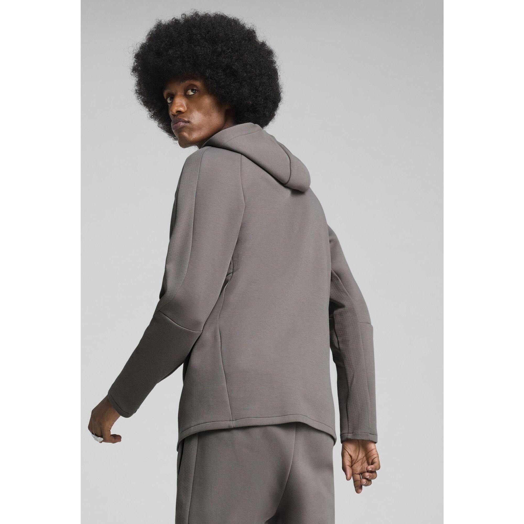 Męska rozpinana bluza z kapturem EVOSTRIPE PUMA Cast Iron Gray