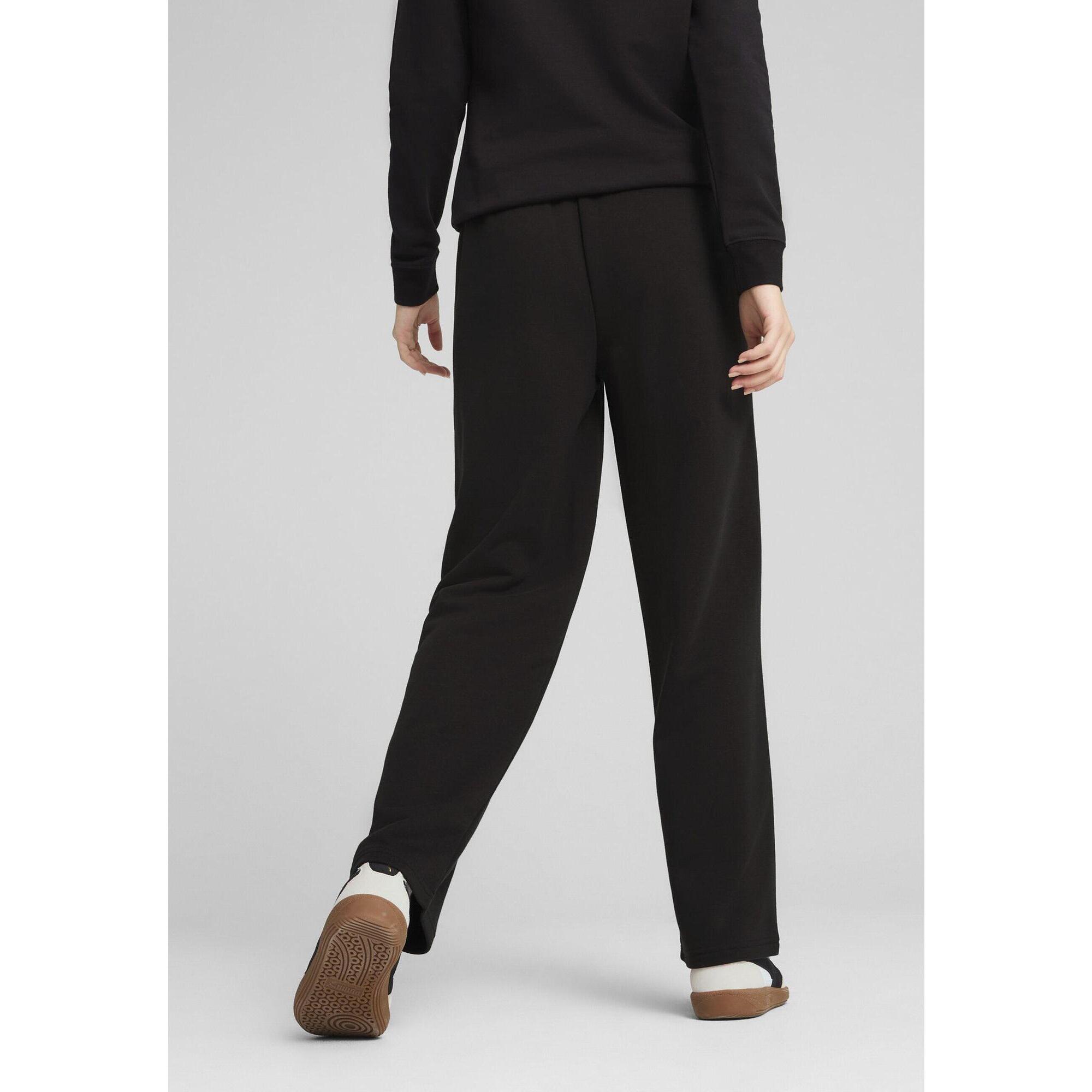 Damskie spodnie z prostymi nogawkami i małym logo No. 1 ESS Comfort PUMA Black