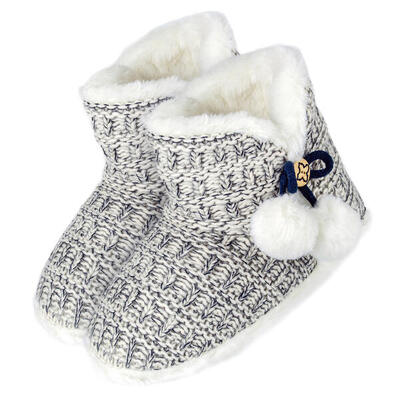 Damen Hausschuhe | Hausstiefel mit Bommel | kuschelig & warm | Snow