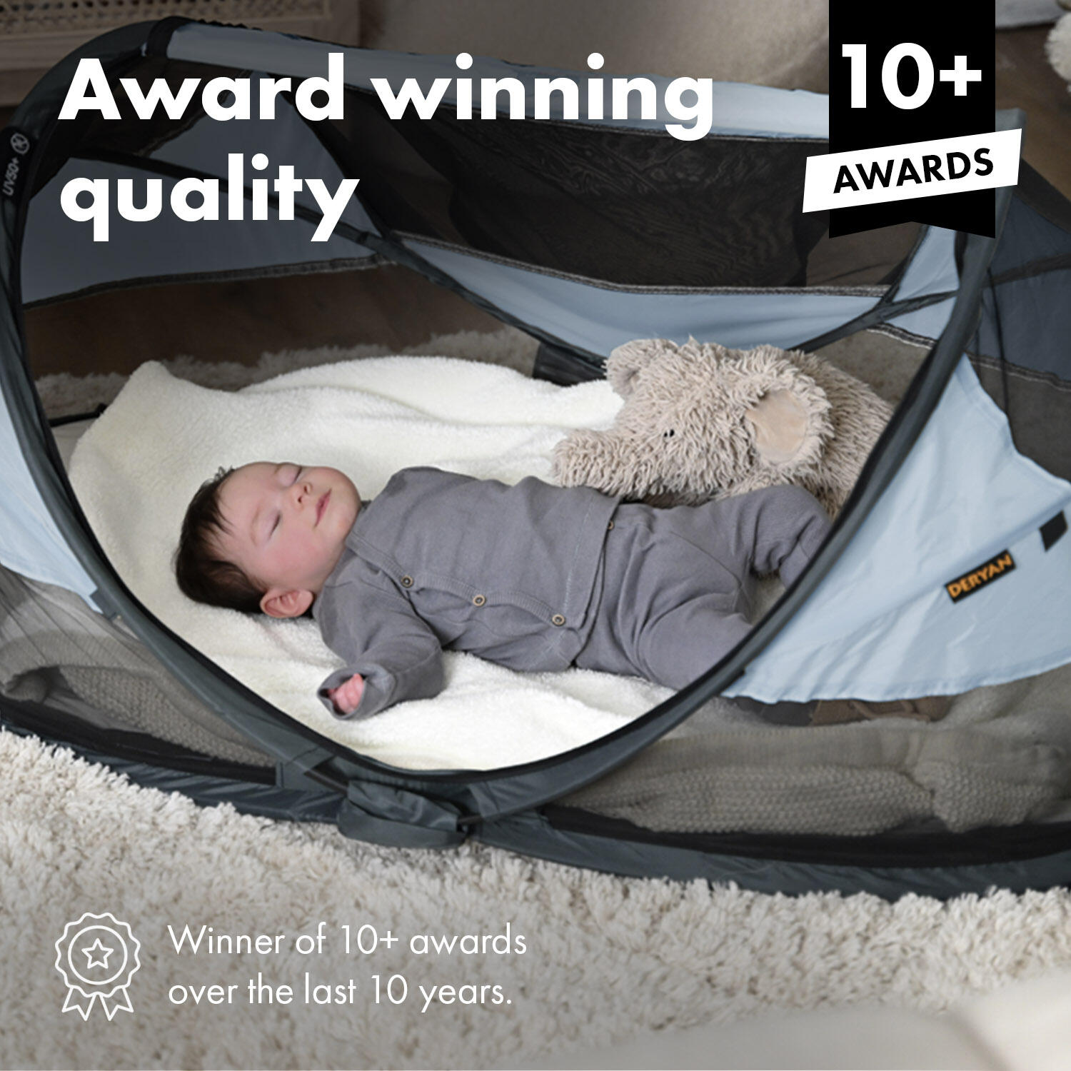 Lit de camping Baby Luxe - Avec Matelas Gonflable - Bleu Ciel 5/8
