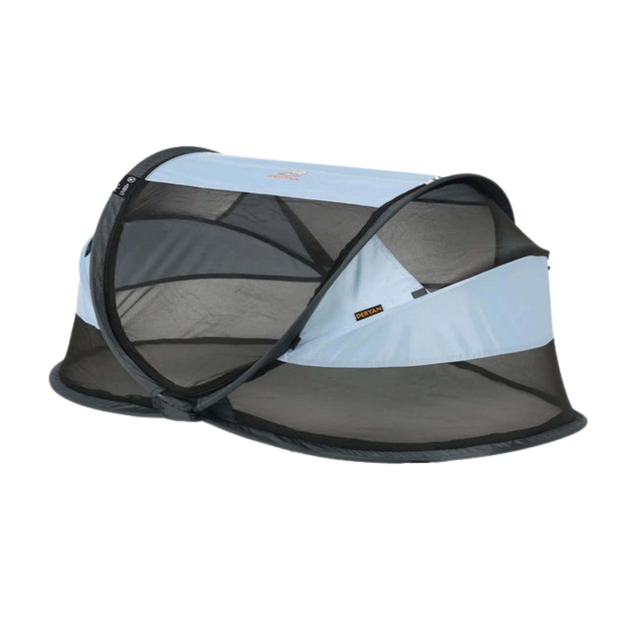 Lit de camping Baby Luxe - Avec Matelas Gonflable - Bleu Ciel 2/8