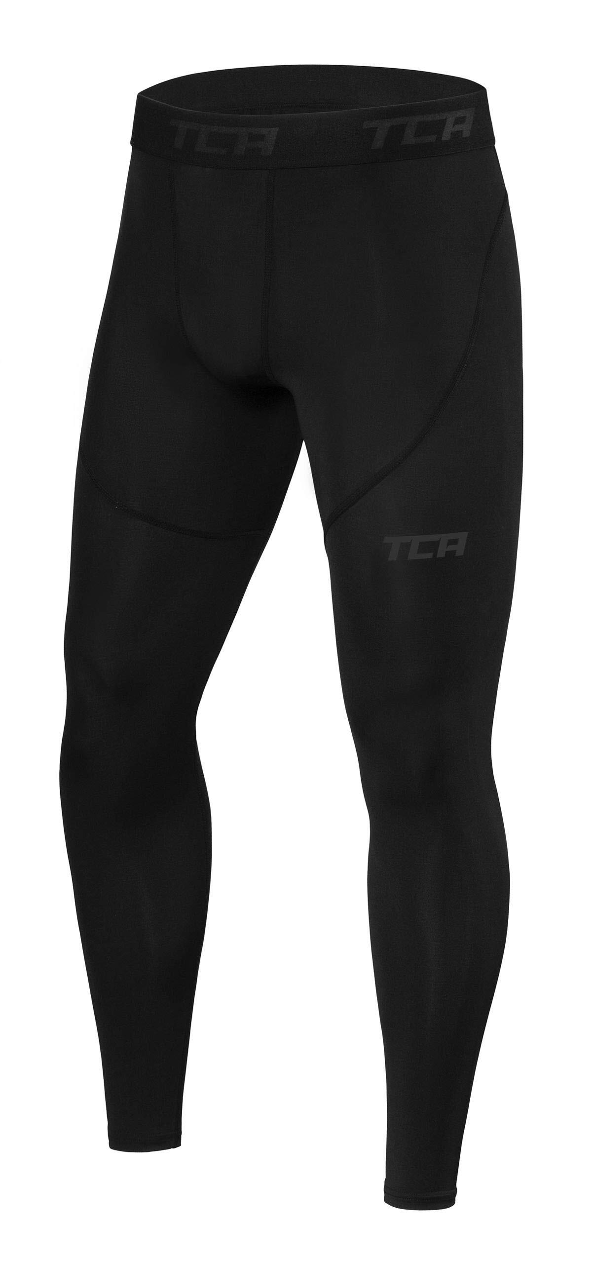 TCA Boys' Performance Base Layer Compression Leggings - Black Stealth
