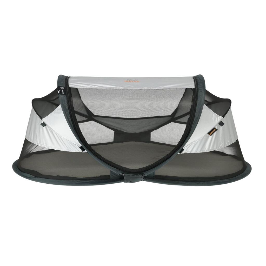 Baby Luxe Camping Bed – Including self-inflating mattress - Silver