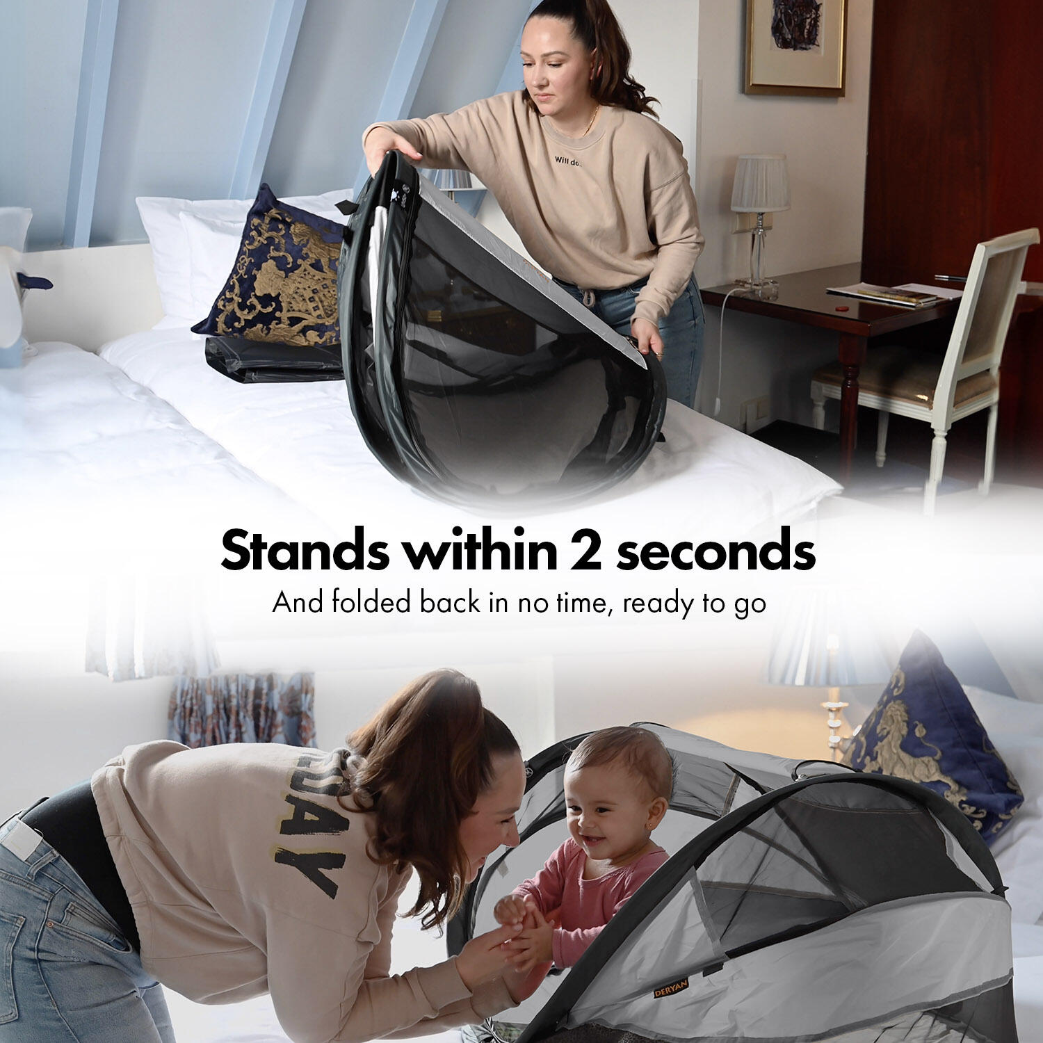 Baby Luxe Campingbedje - Inclusief zelfopblaasbare matras - Zilver 6/8