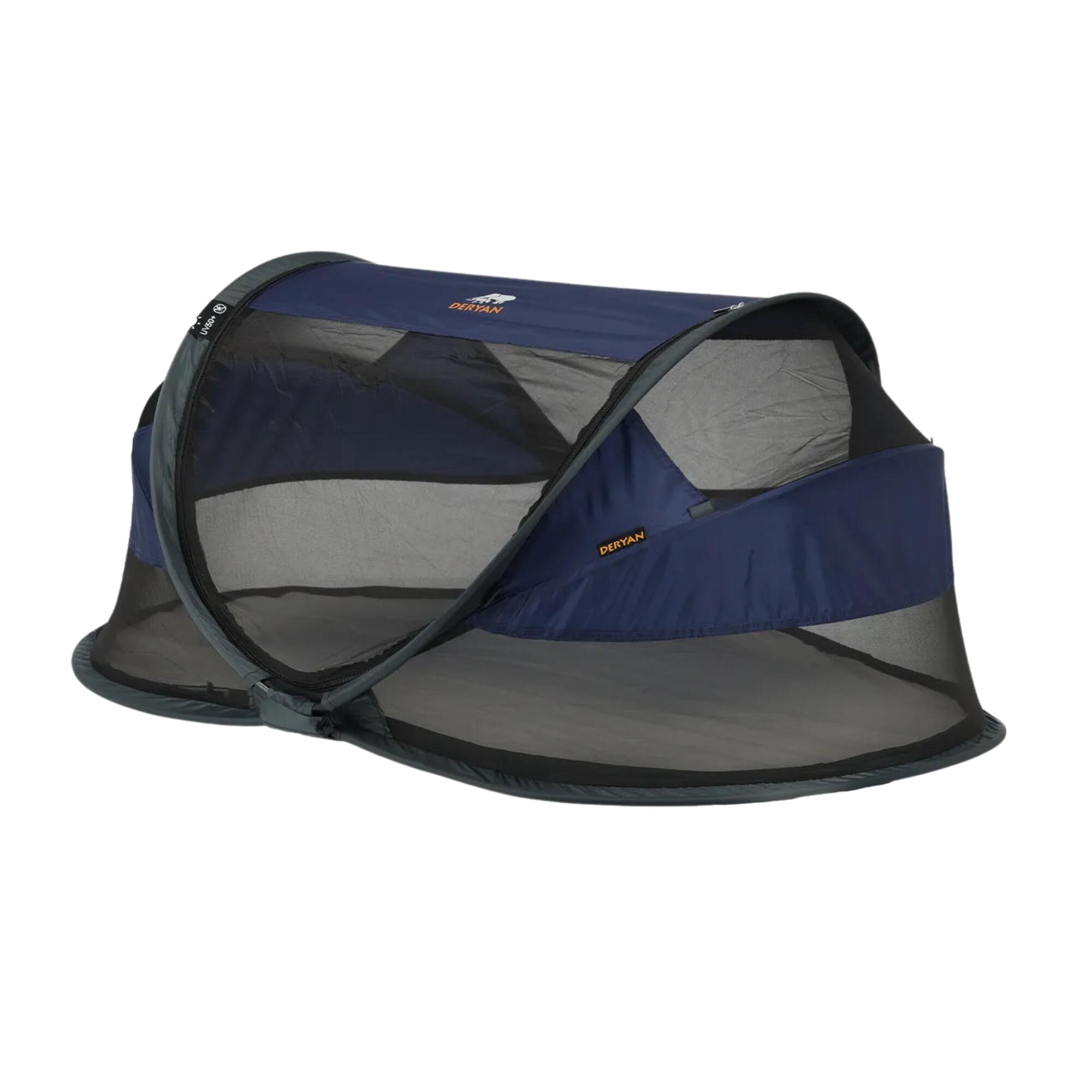Deryan Baby Luxe Campingbedje – Inclusief zelfopblaasbare matras - Navy 2/7