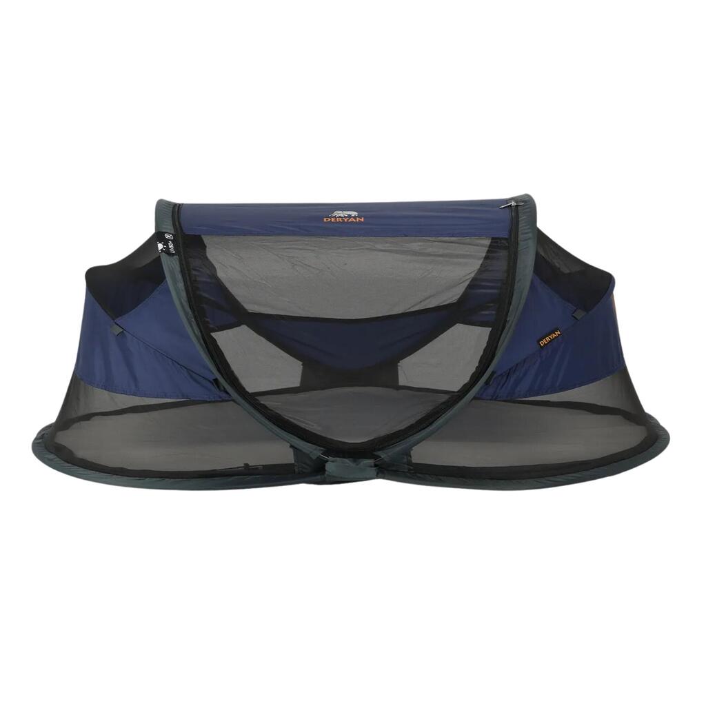 Baby Luxe Travel Cot - Including Self-Inflating Mattress - Navy