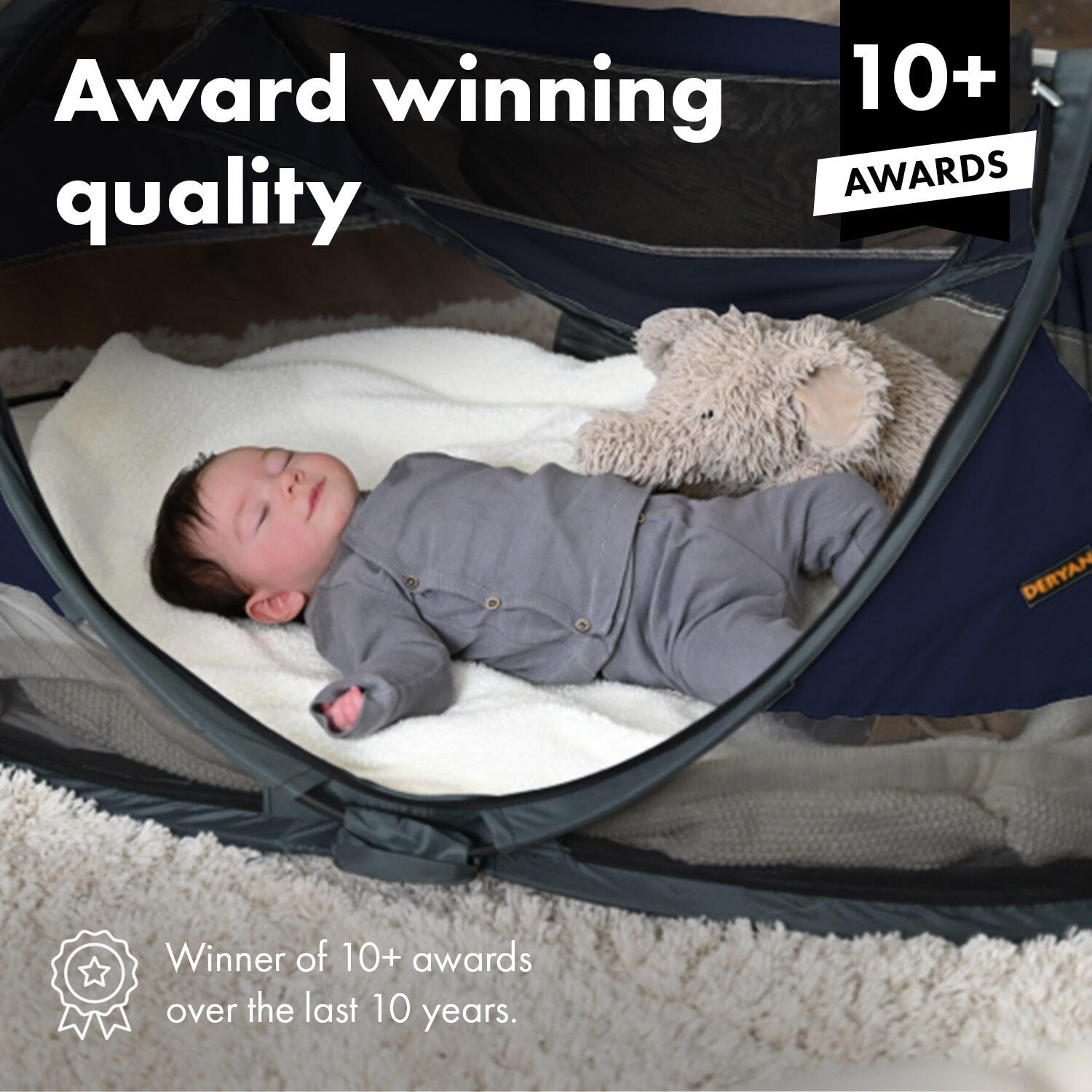 Deryan Baby Luxe Campingbedje – Inclusief zelfopblaasbare matras - Navy 5/7