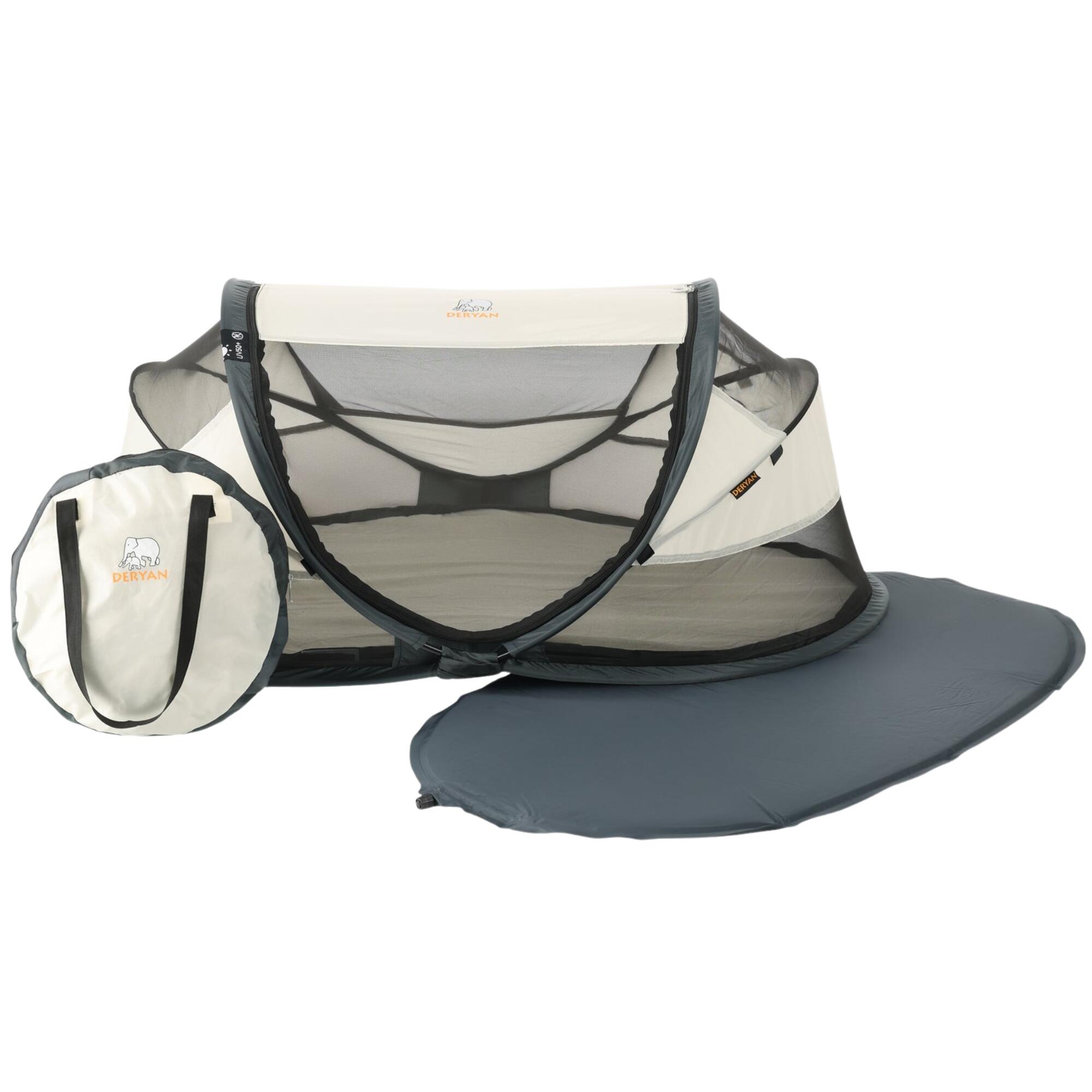 Baby Luxe Campingbett - Inklusive selbstaufblasender Matratze - Creme 4/8