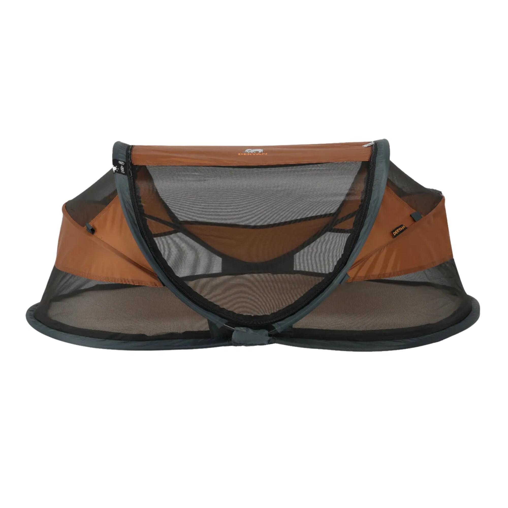 DERYAN Baby Luxe Campingbett - Inklusive selbstaufblasender Matratze - Karamell