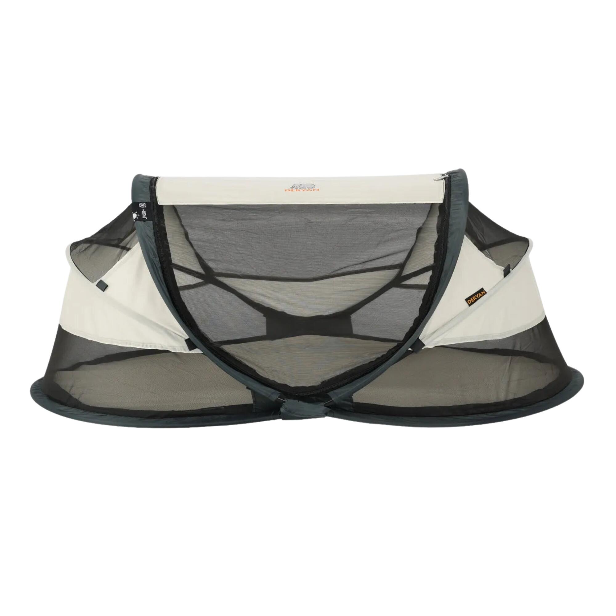 DERYAN Baby Luxe Campingbett - Inklusive selbstaufblasender Matratze - Creme