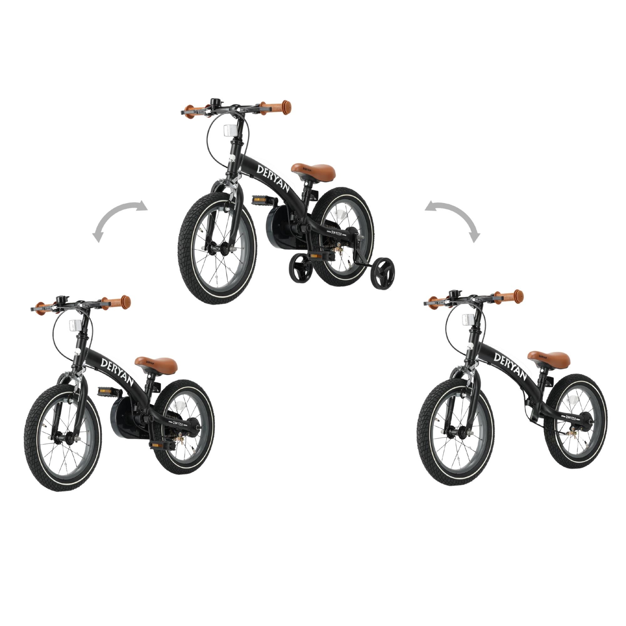 Deryan 3-in-1 Kinderfahrrad - 14 inch - Laufrad - Inkl. Stützräder 2/7
