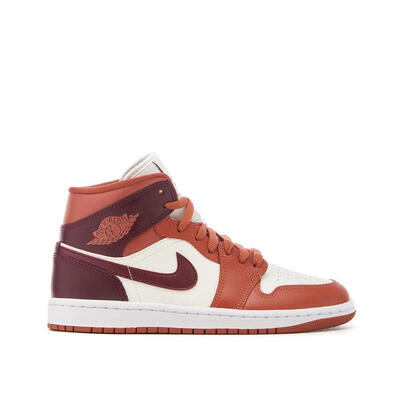 Sneaker Donna Jordan 1 mid marrone/bco BQ6472-200