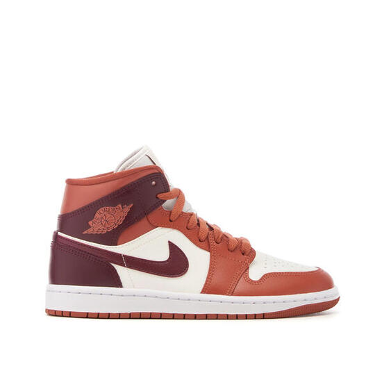 Sneaker Donna Jordan 1 mid marrone/bco BQ6472-200