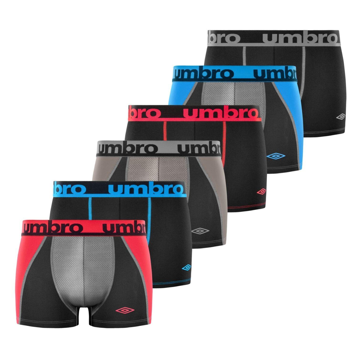Umbro - Lot De 6 Boxers Homme Tec - Caleçon - Multicolore - 38 S - Decathlon
