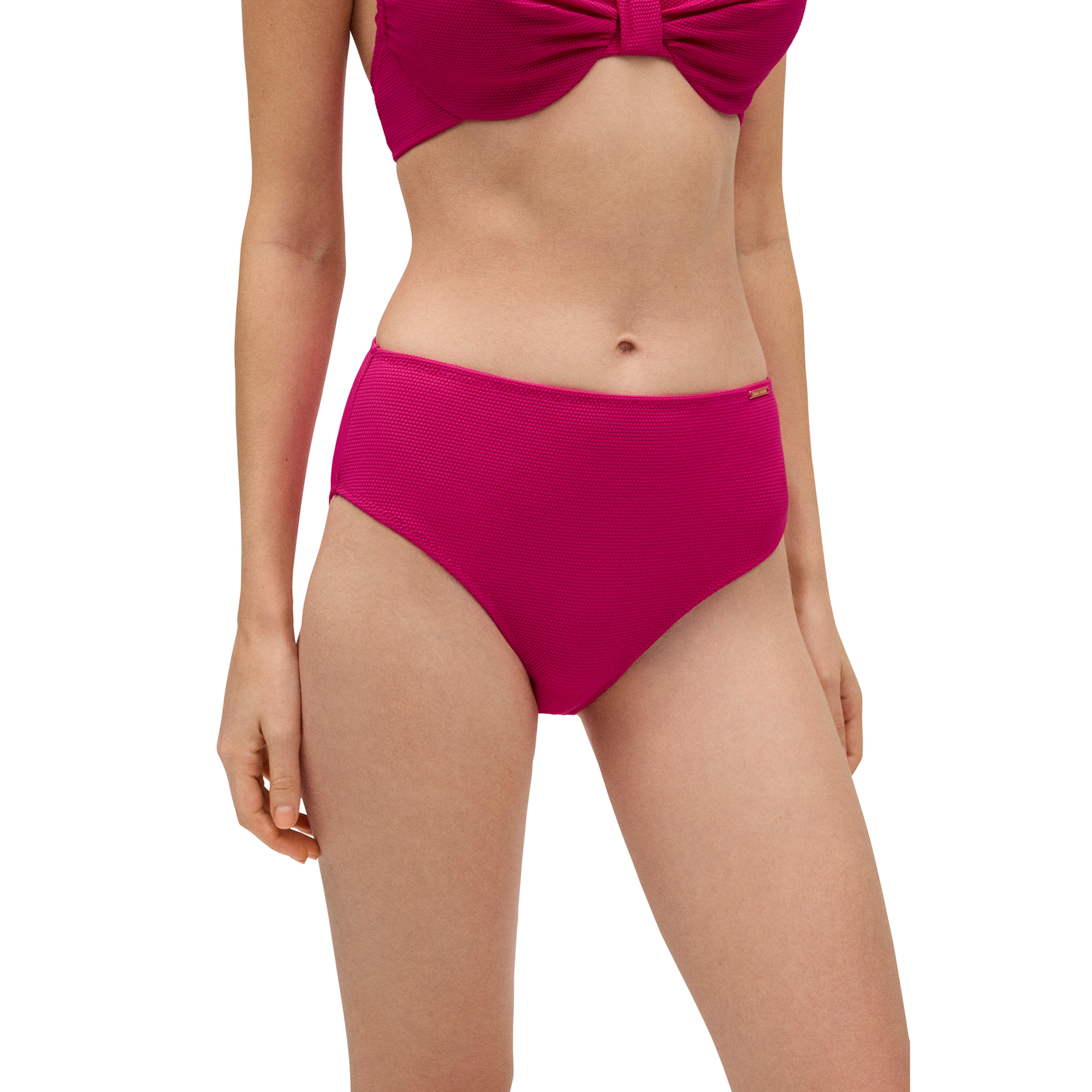 YSABEL MORA Braga bikini moldeadora alta piqué fucsia
