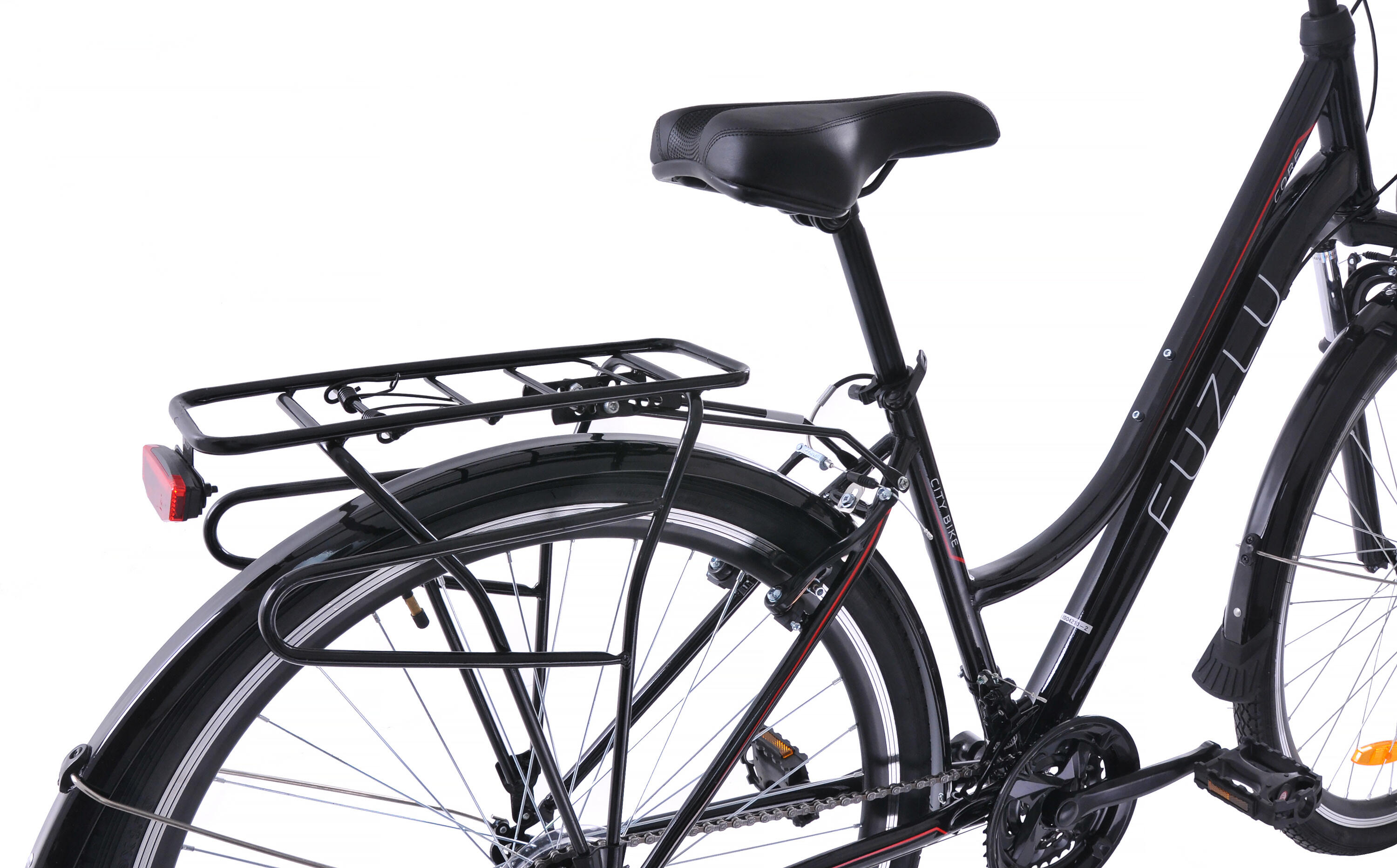 Rower trekkingowy 28 Fuzlu Core Lady amor. 18" czarny/czerwony/biały 3/4