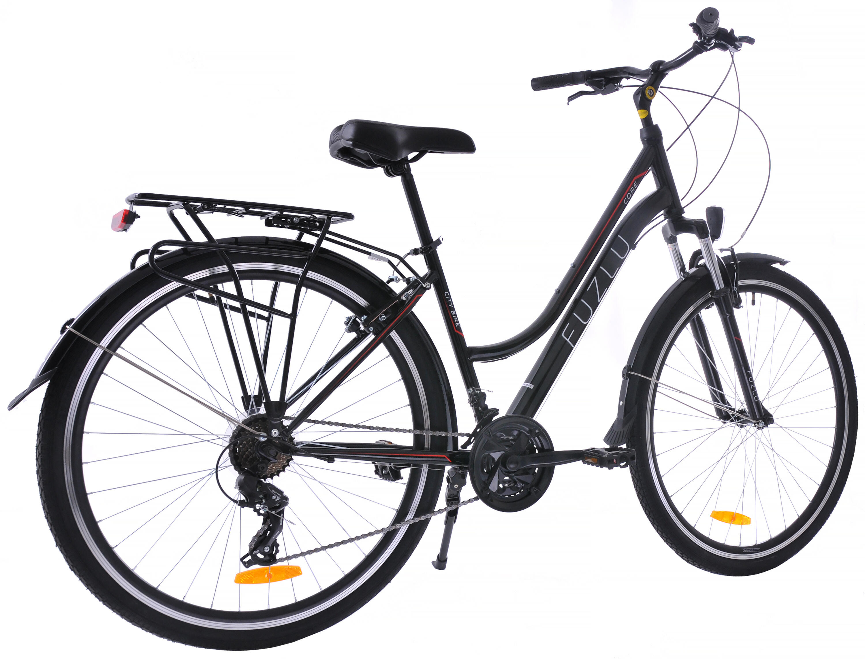 Rower trekkingowy 28 Fuzlu Core Lady amor. 18" czarny/czerwony/biały 2/4