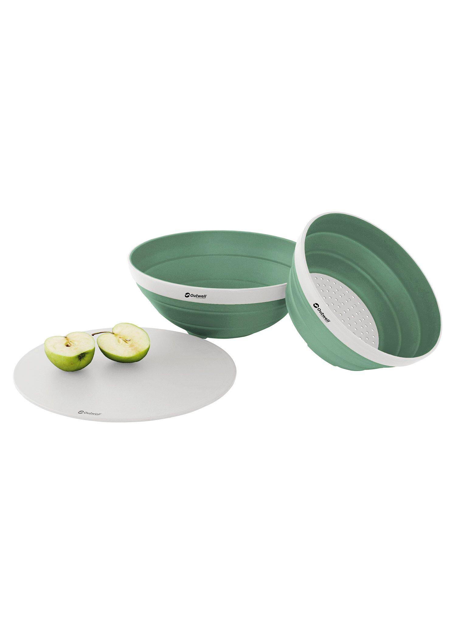 Saladier et passoire pliables Outwell Shadow Green 4/6