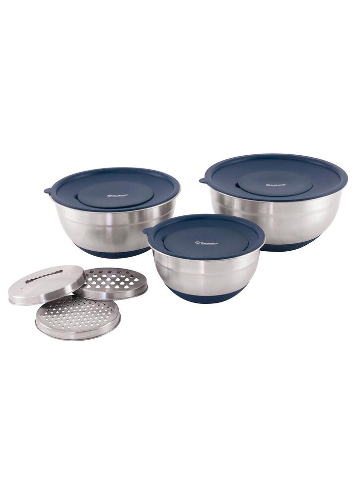 Zestaw naczyń Outwell Chef Bowl Set with Lids & Graters - silver