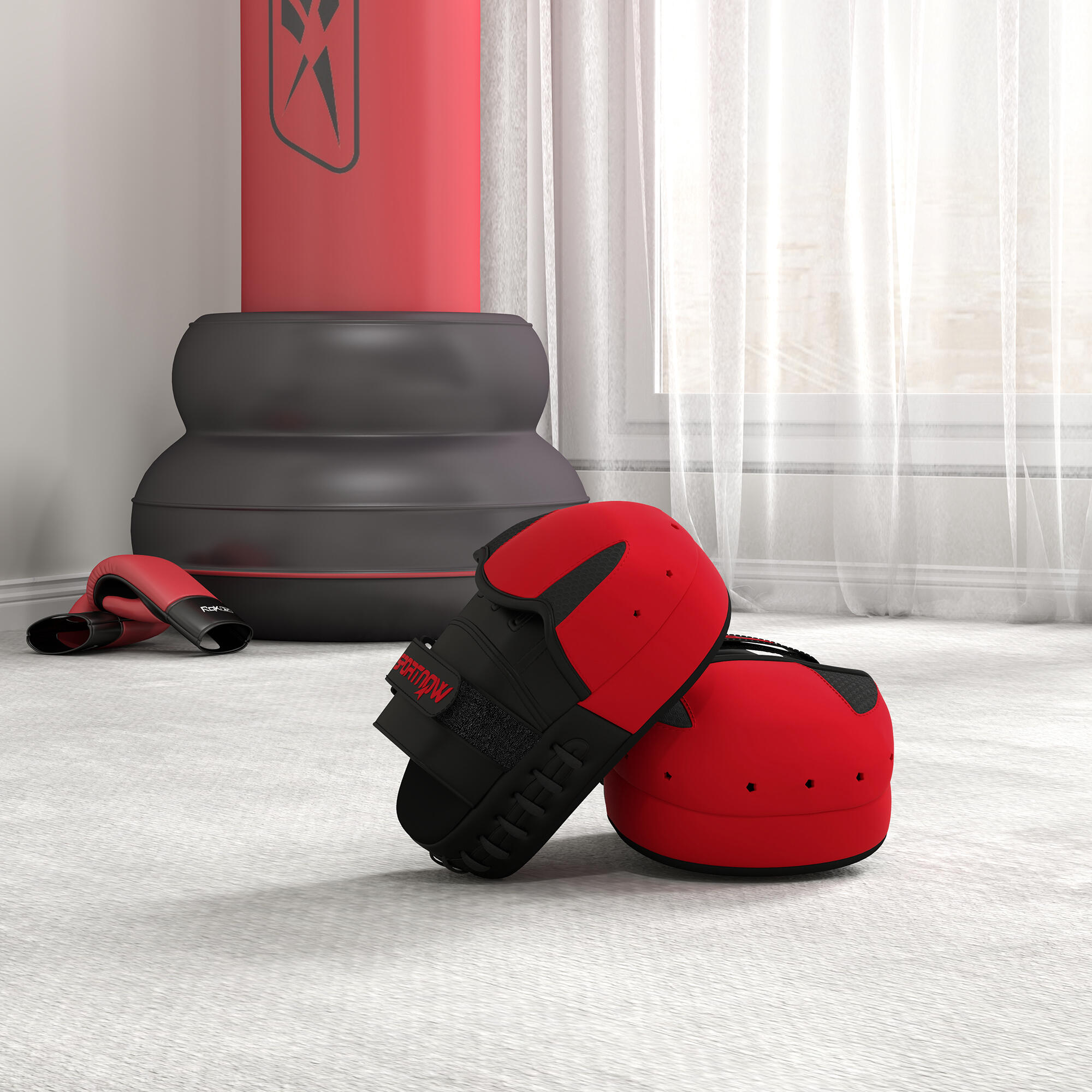 Plastrons de boxe 24x19x4 cm vermelho SPORTNOW 2/7