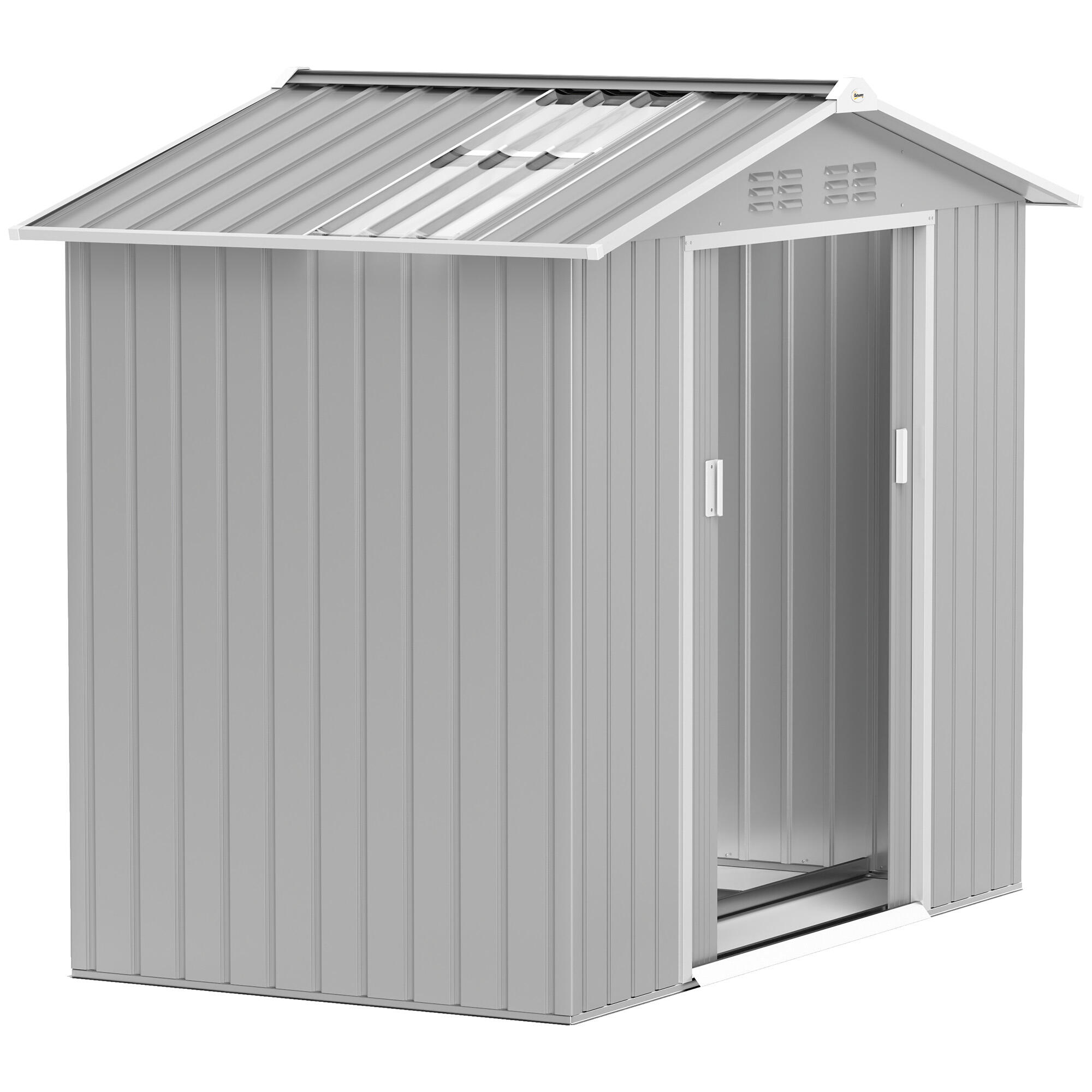 Abrigo de jardim 213x130x185 cm cinza claro outsunny