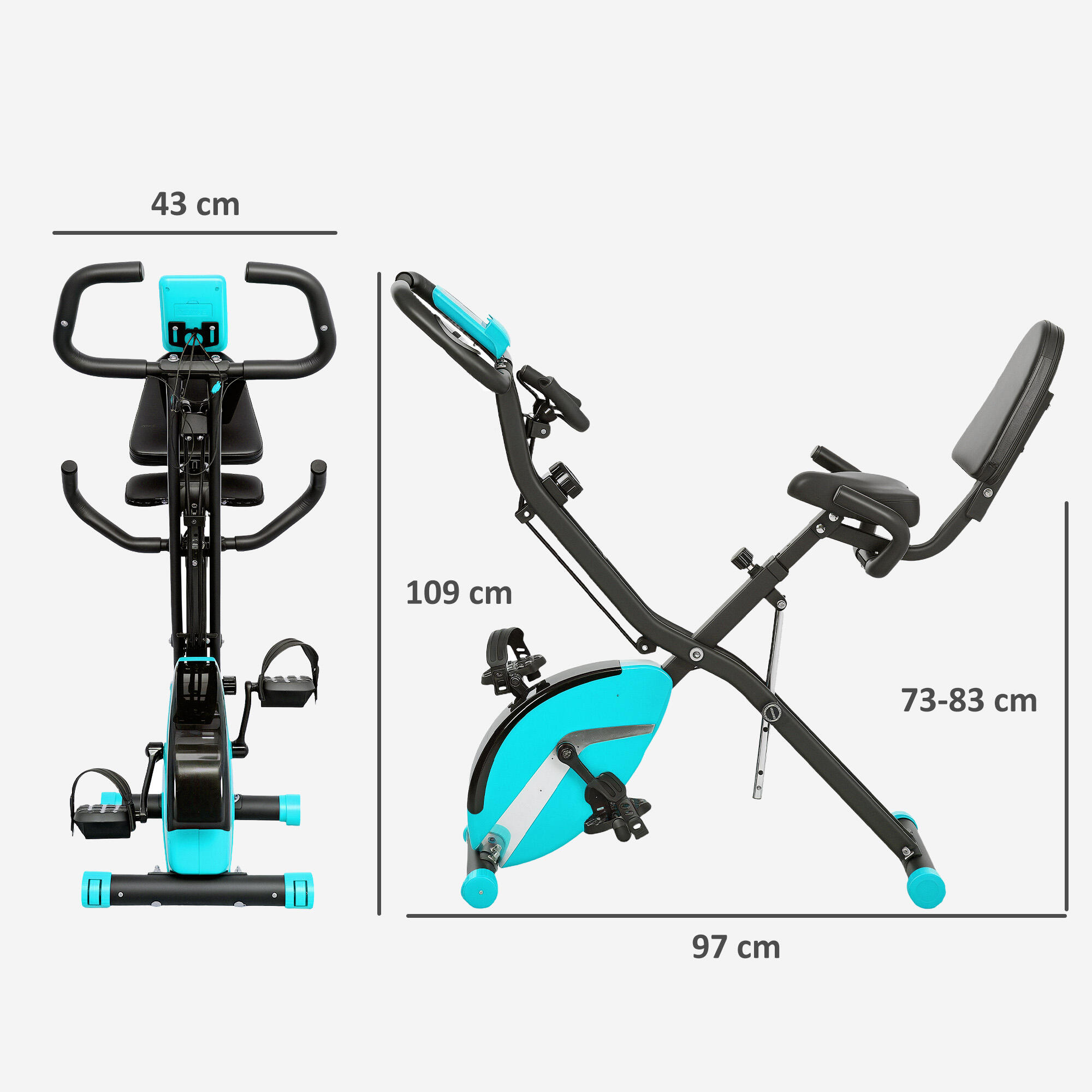Bicicleta estática 43x97x109 cm verde SPORTNOW 3/7