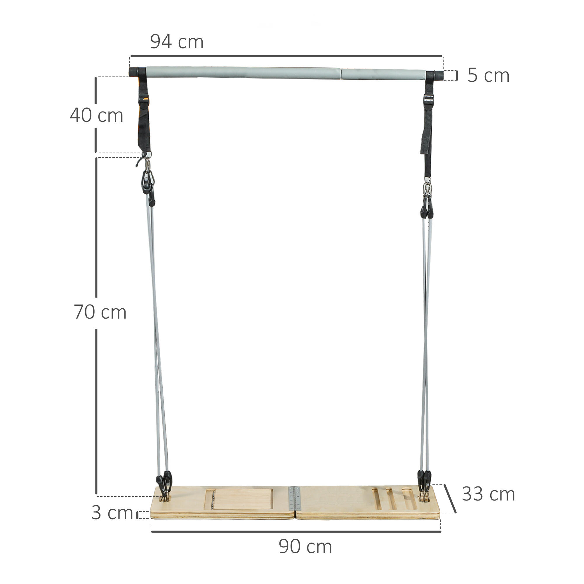 Barra de Pilates SPORTNOW 90x33x3 cm Gris 3/7