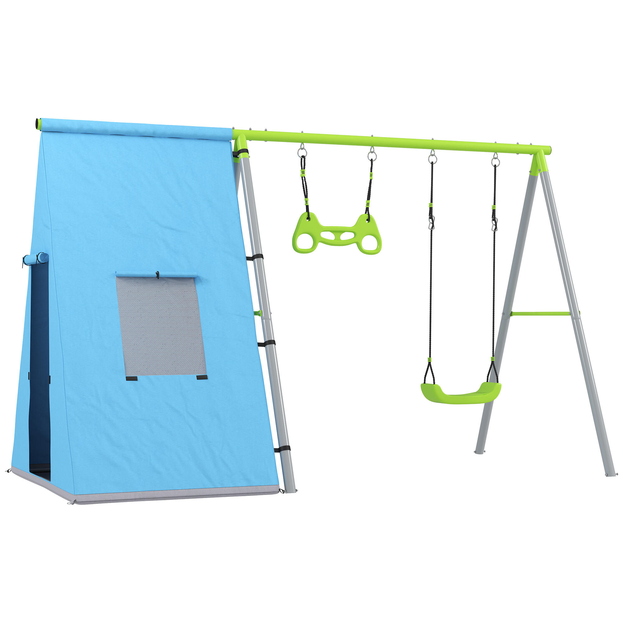 Conjunto de brincar para exterior 283x180x182 cm verde aiyaplay