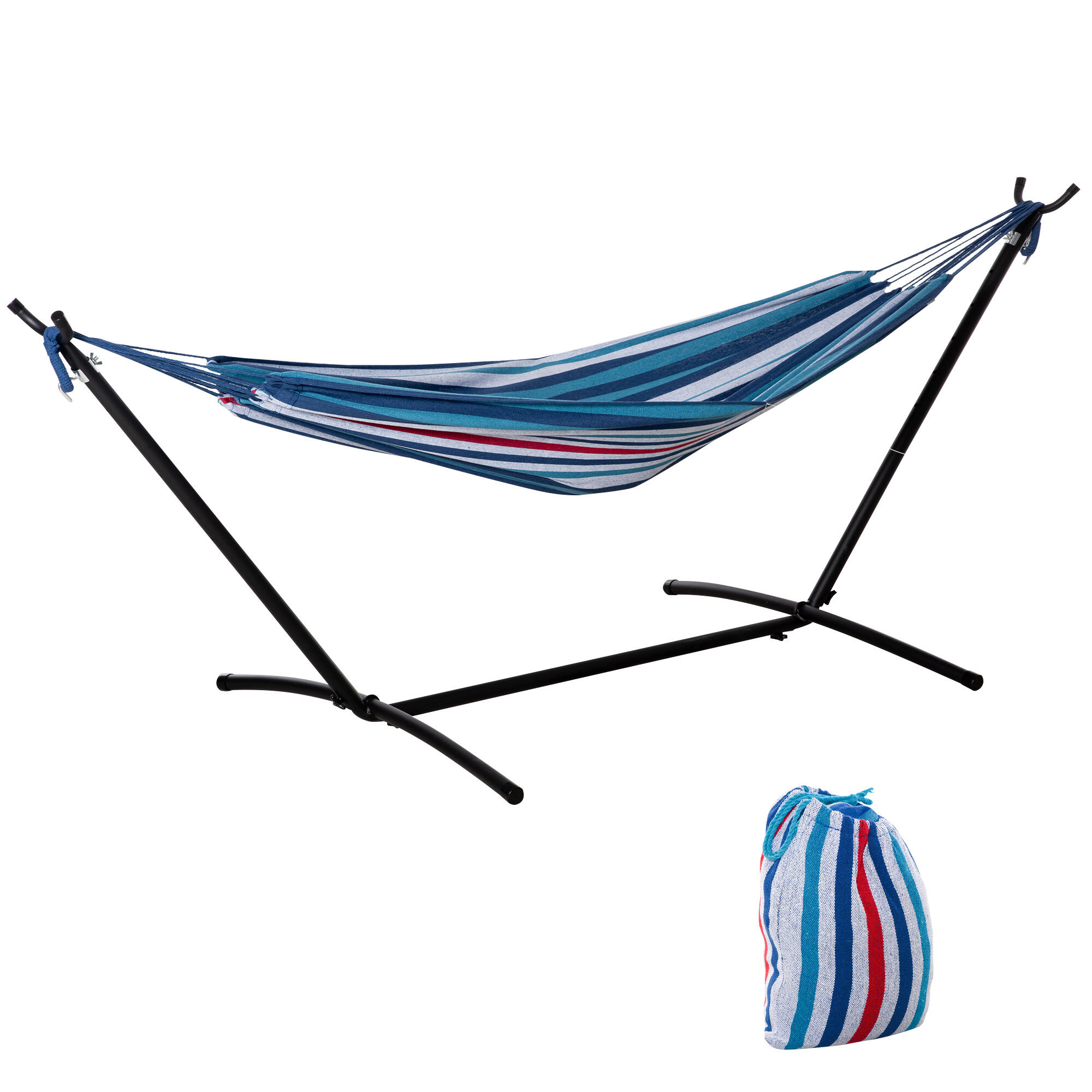 Cama rede 310x117x105 cm multicor Outsunny