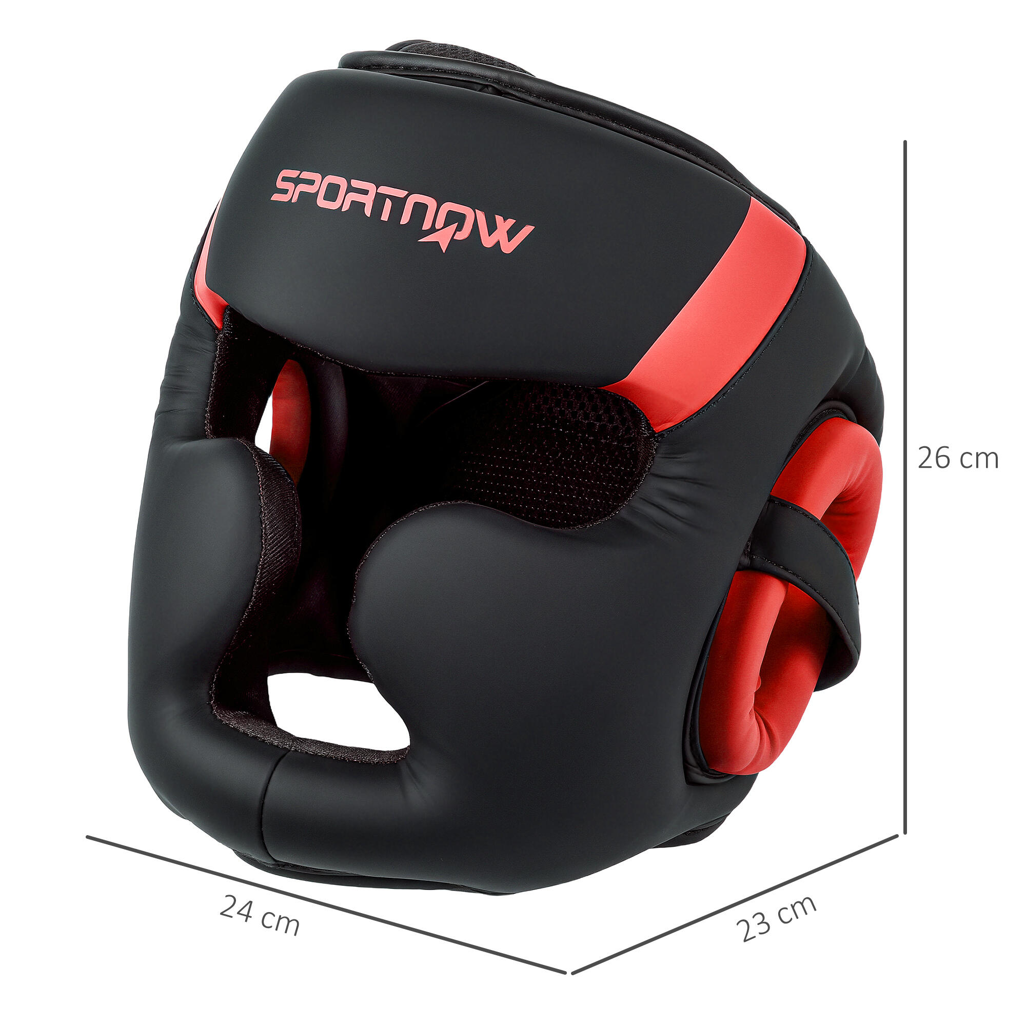 Capacete de boxe 24x23x26 cm vermelho SPORTNOW 3/7