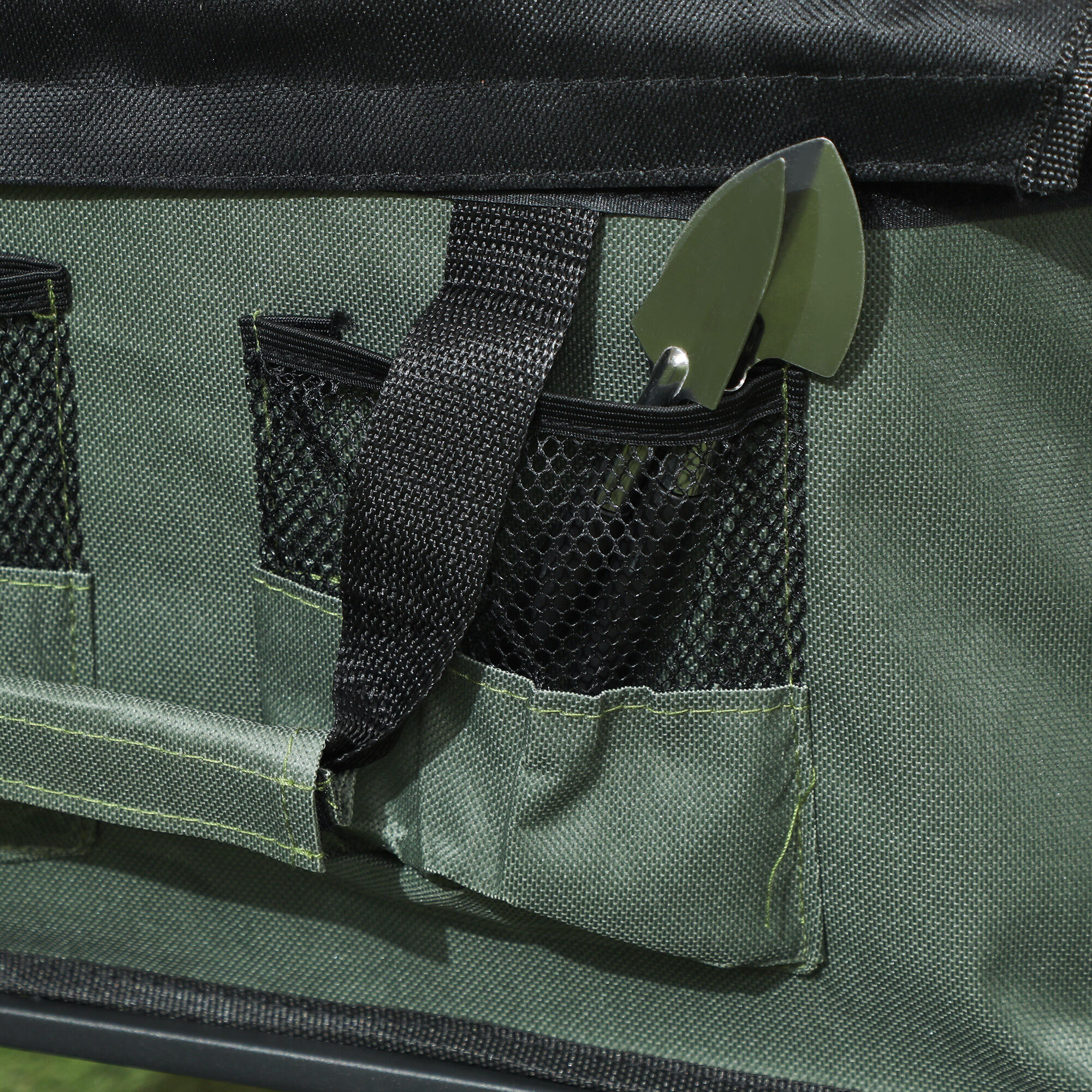 Carrinho de transporte 114x46x65-92 cm verde escuro Outsunny 5/7