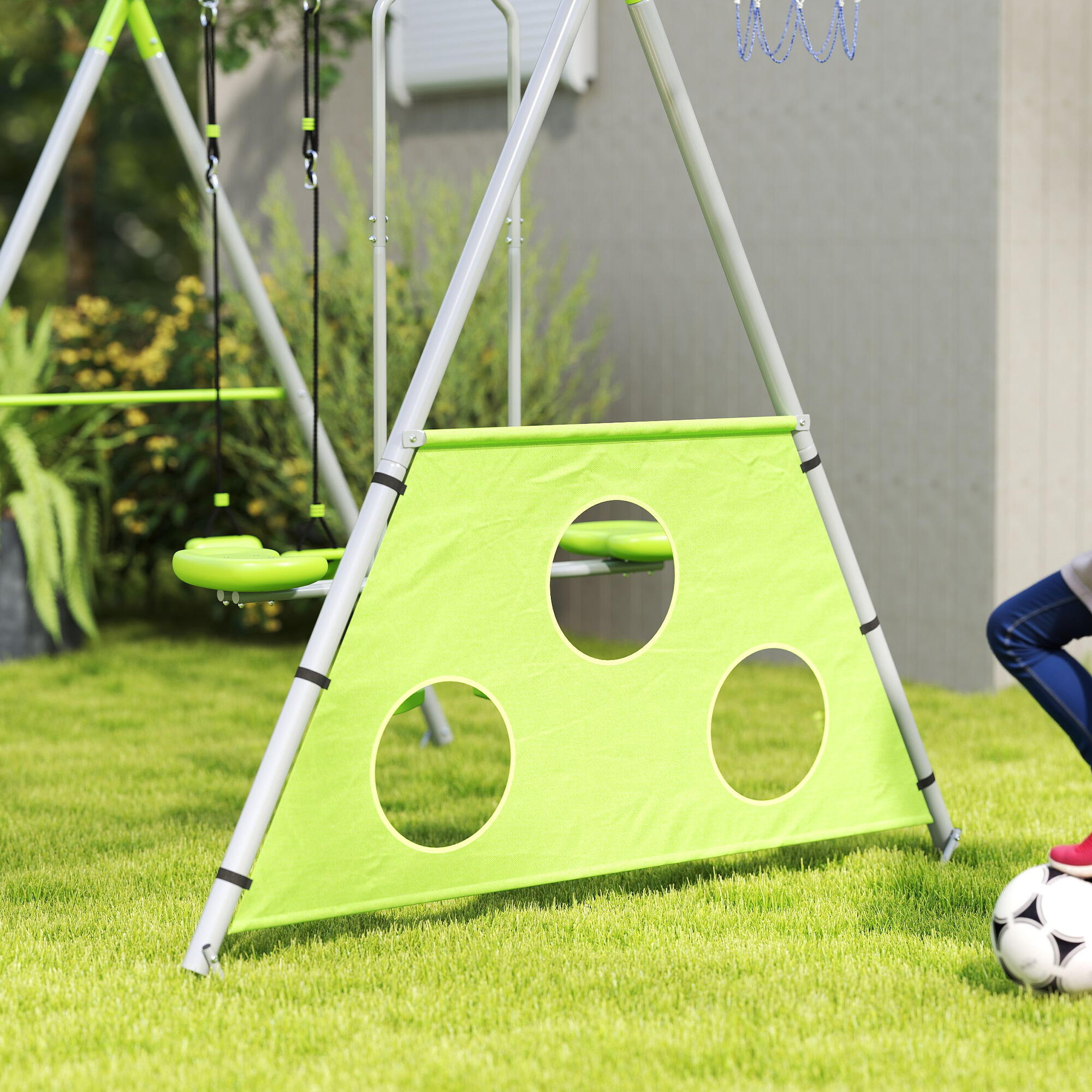 Columpio para Niños AIYAPLAY 215x180x182 cm Verde 4/8