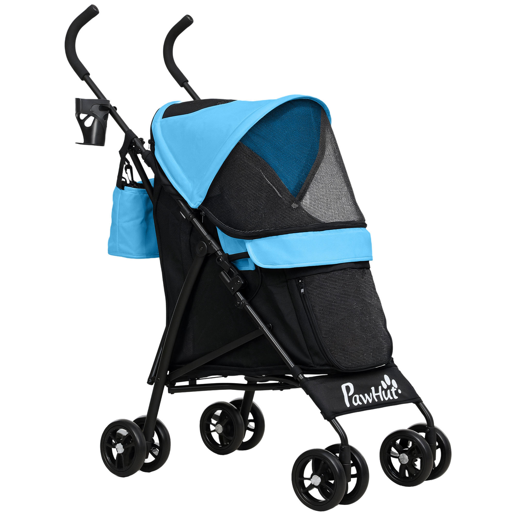 PAWHUT Carrinho de passeio para animais de estimação 76x44x103 cm azul PawHut