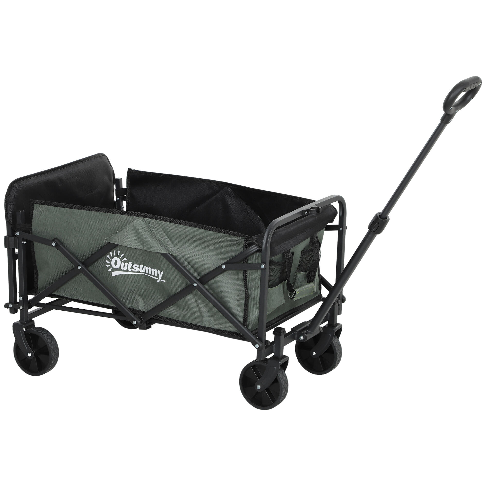 OUTSUNNY Carrinho de transporte 114x46x65-92 cm verde escuro Outsunny
