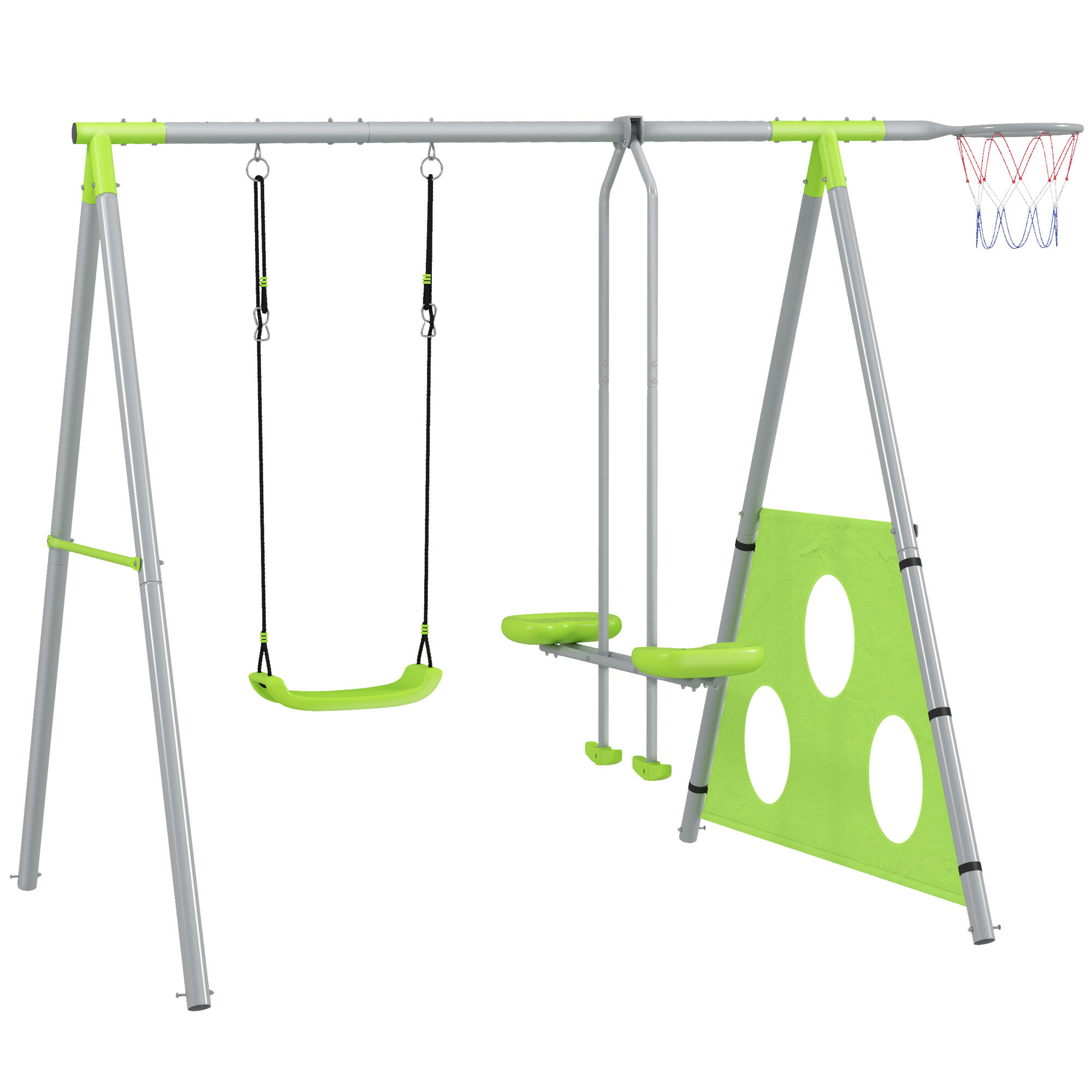 Conjunto de brincar para exterior 215x180x182 cm verde aiyaplay