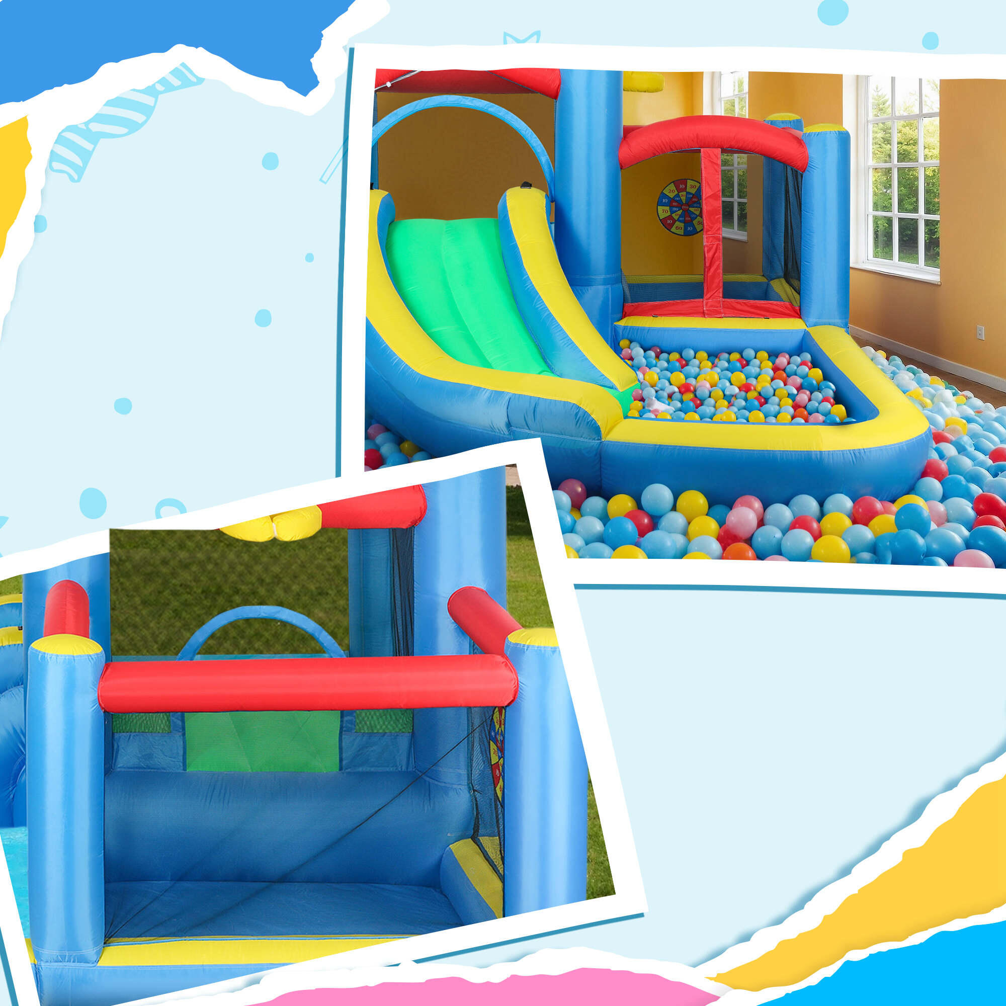 Castelo insuflável para crianças 385x290x180 cm multicor AIYAPLAY 4/7