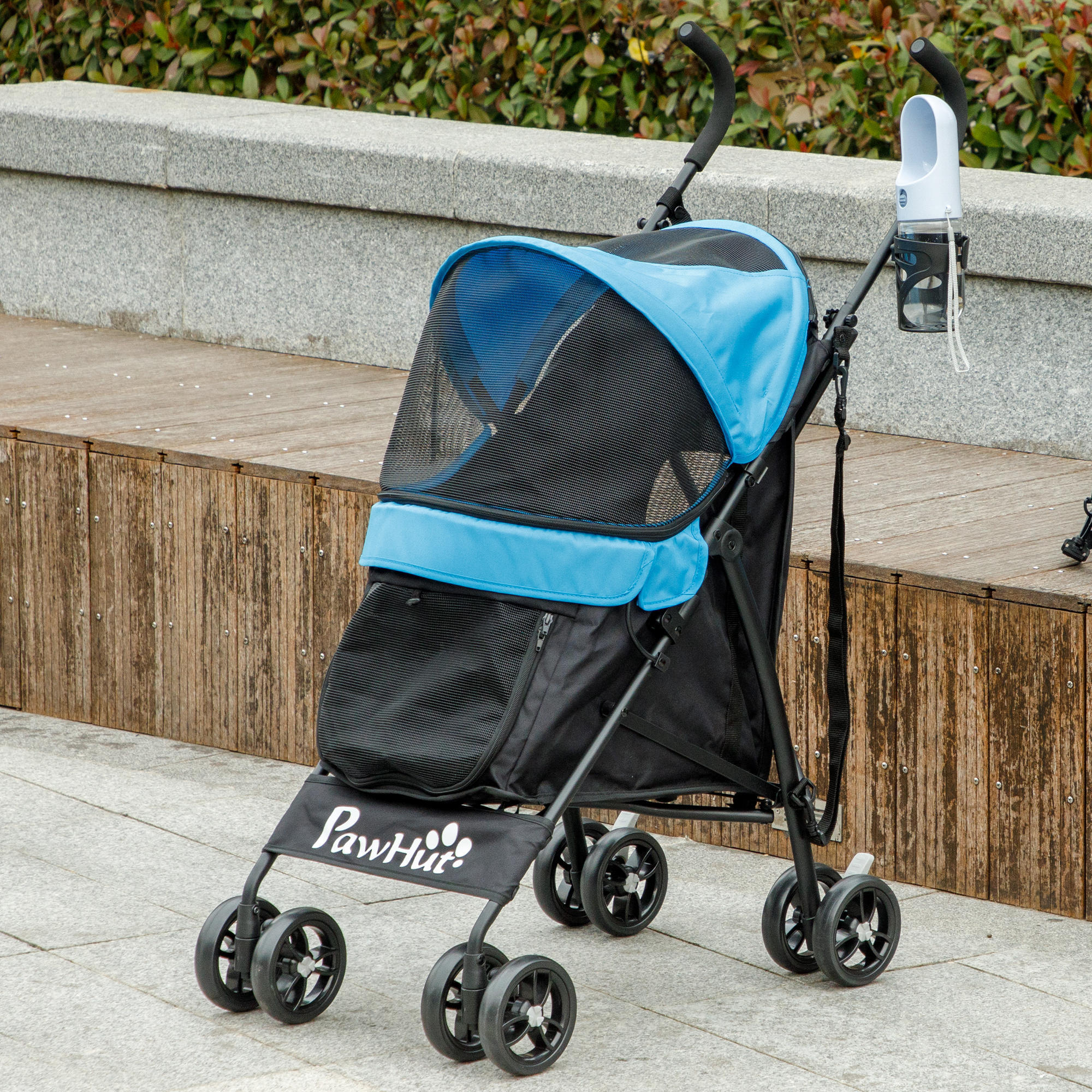 Cochecito para Perros PawHut 76x44x103 cm Azul 2/7