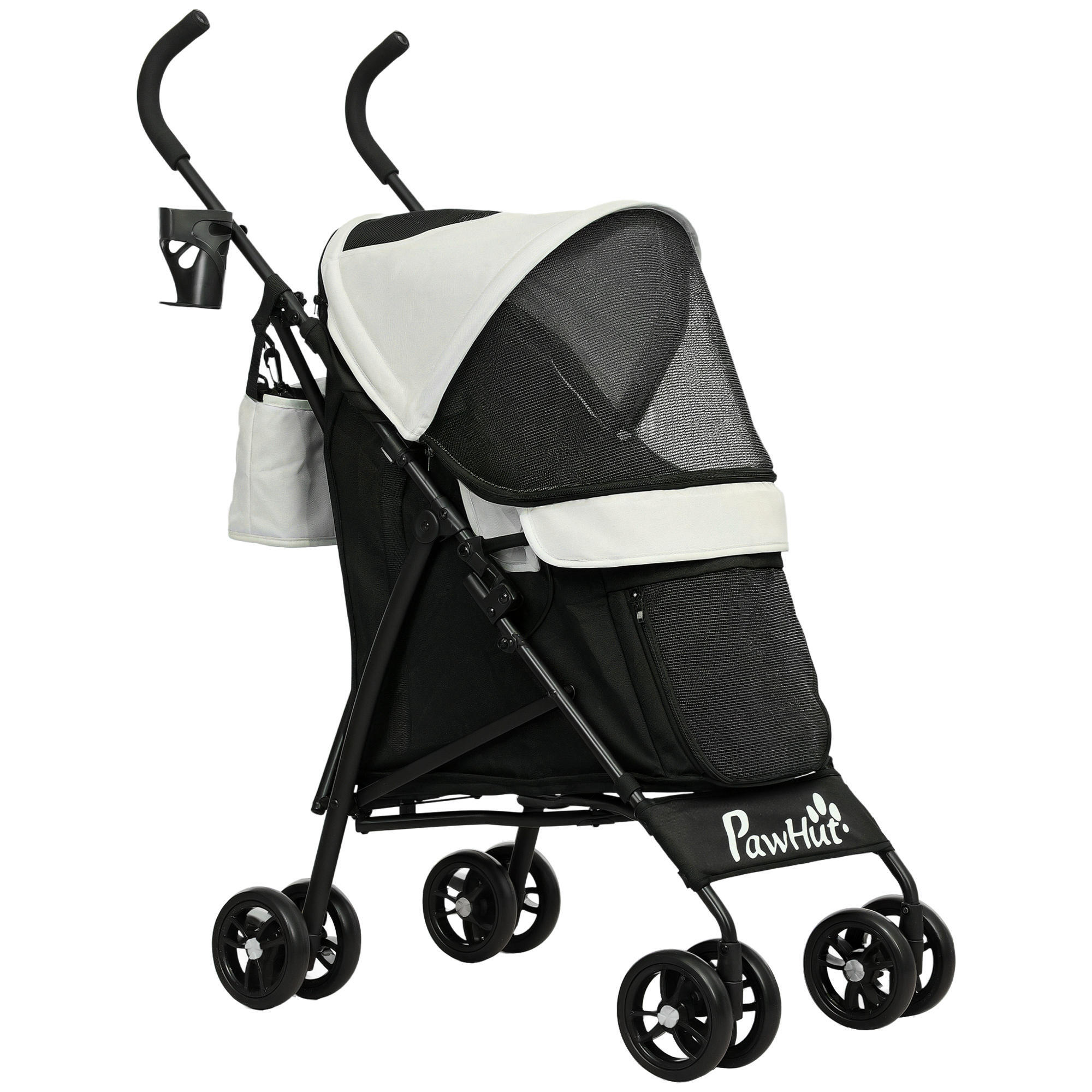PAWHUT Carrinho de passeio para animais de estimação 76x44x103 cm creme branco PawHut