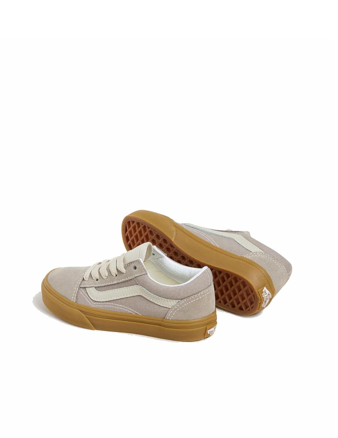 Produtos de recuperação de couro e sintético para crianças Vans Old Skool Bege. 3/5