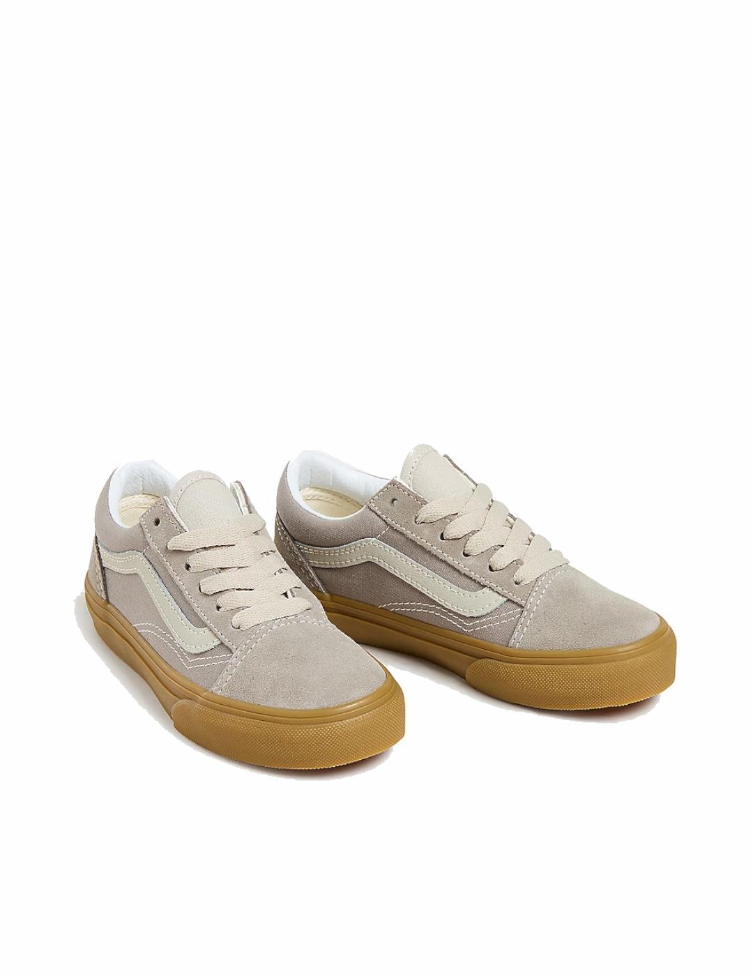 Produtos de recuperação de couro e sintético para crianças Vans Old Skool Bege. 2/5