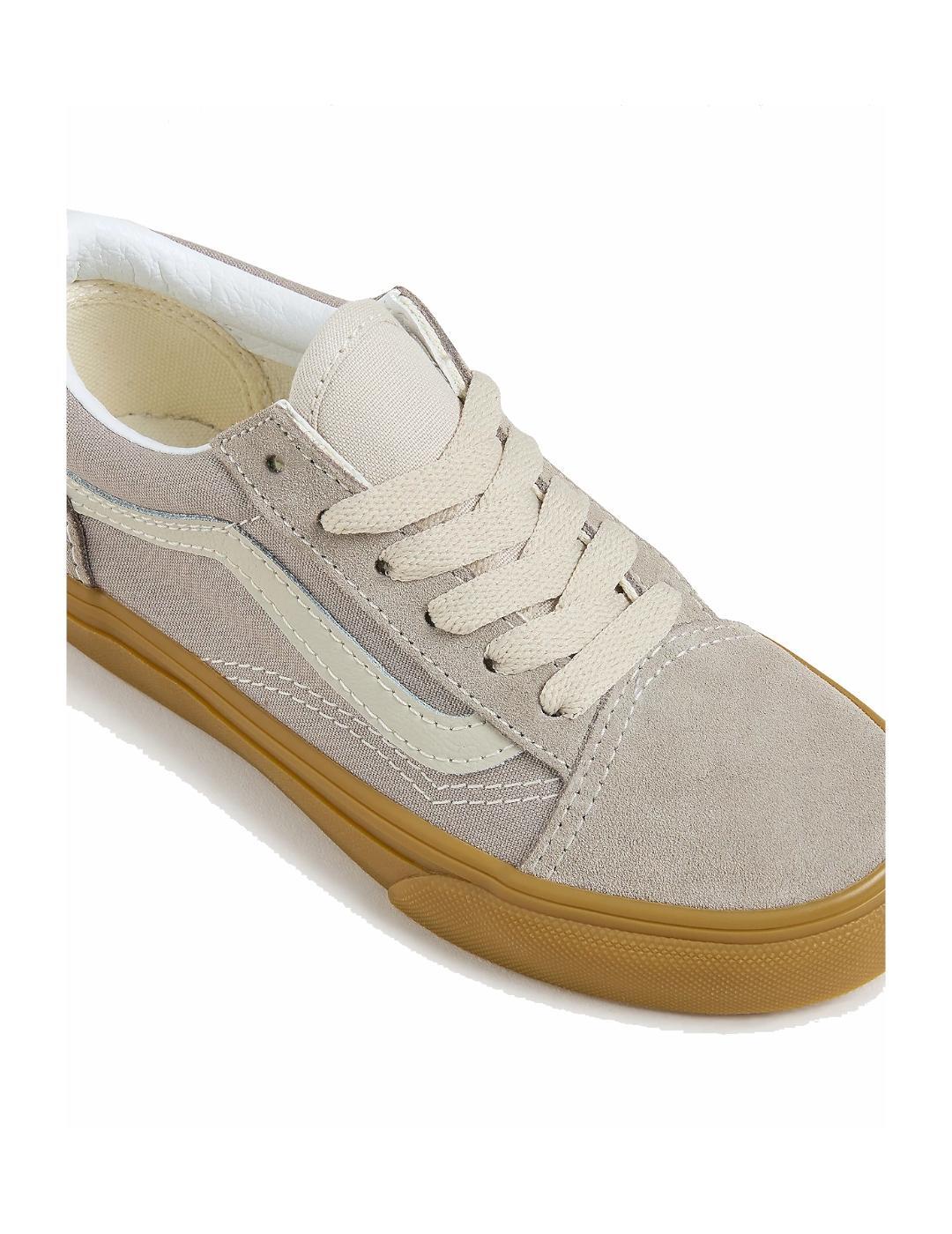 Produtos de recuperação de couro e sintético para crianças Vans Old Skool Bege. 4/5