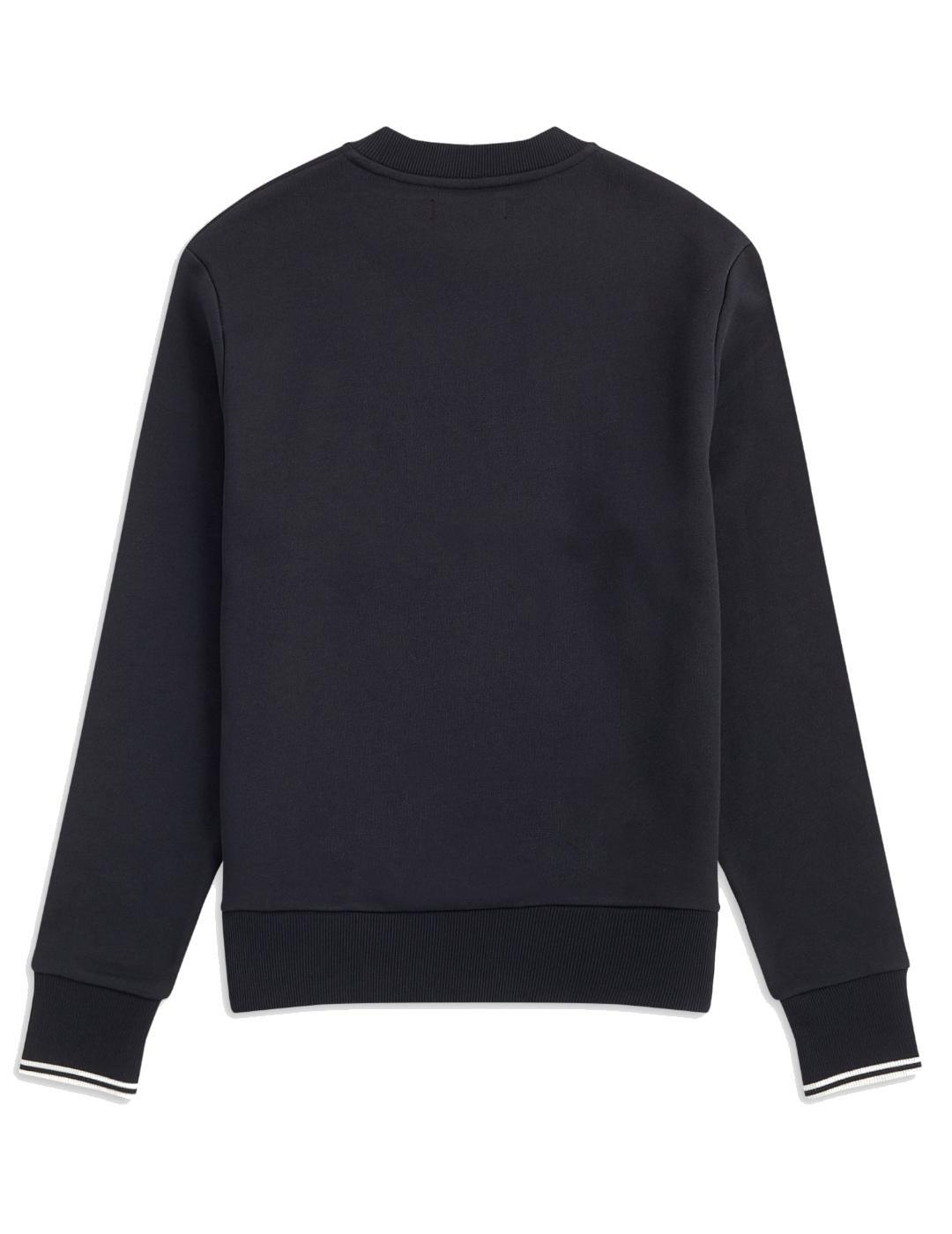 Sweatshirts polaires pour hommes Fred Perry col rond noir 2/4