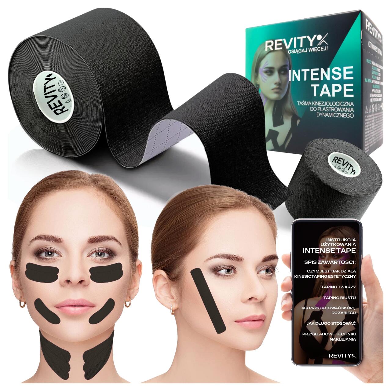 Taśma kinezjologiczna do twarzy i biustu 5m kinesio tape 1 szt. wyrób medyczny