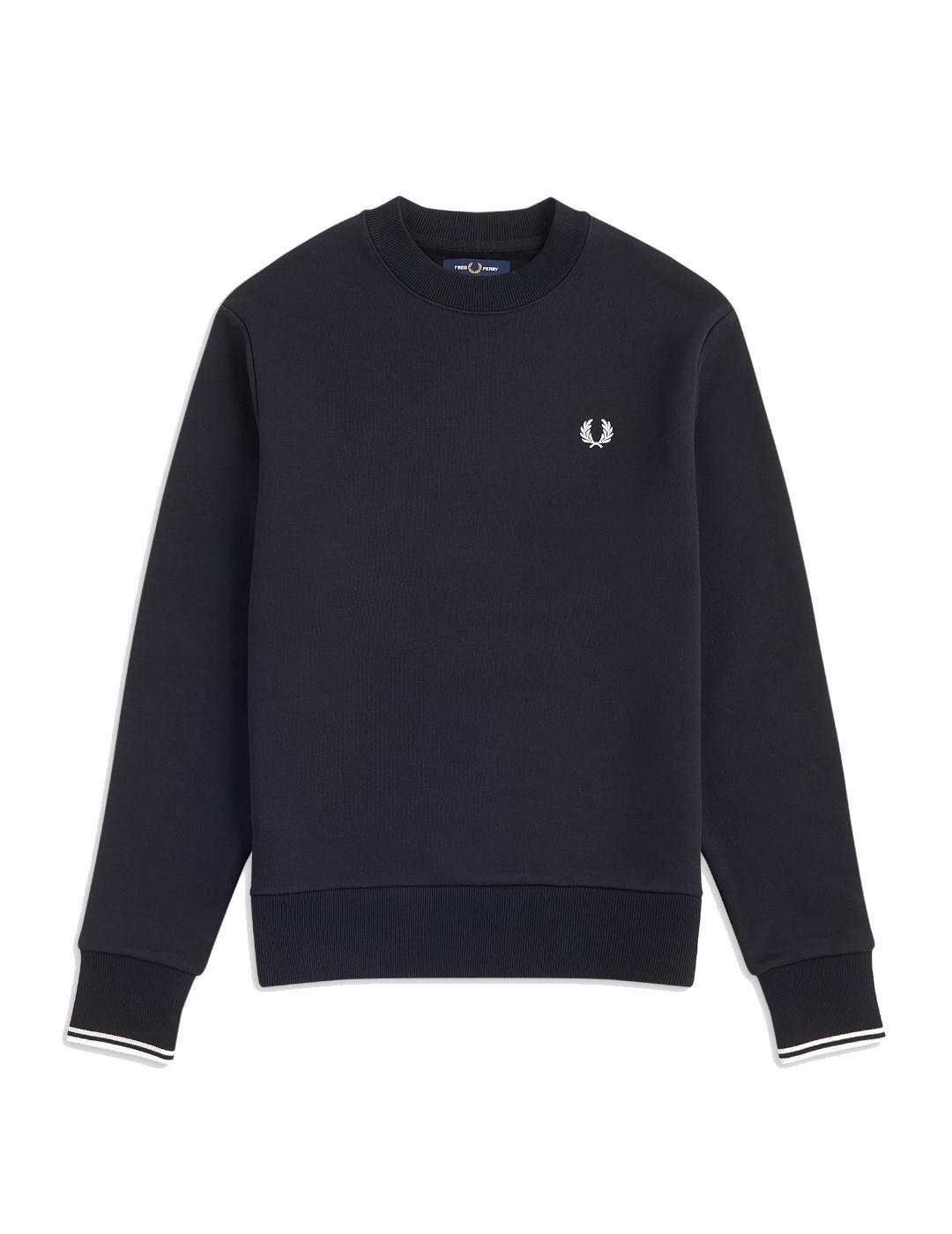 Sweatshirts polaires pour hommes Fred Perry col rond noir 1/4