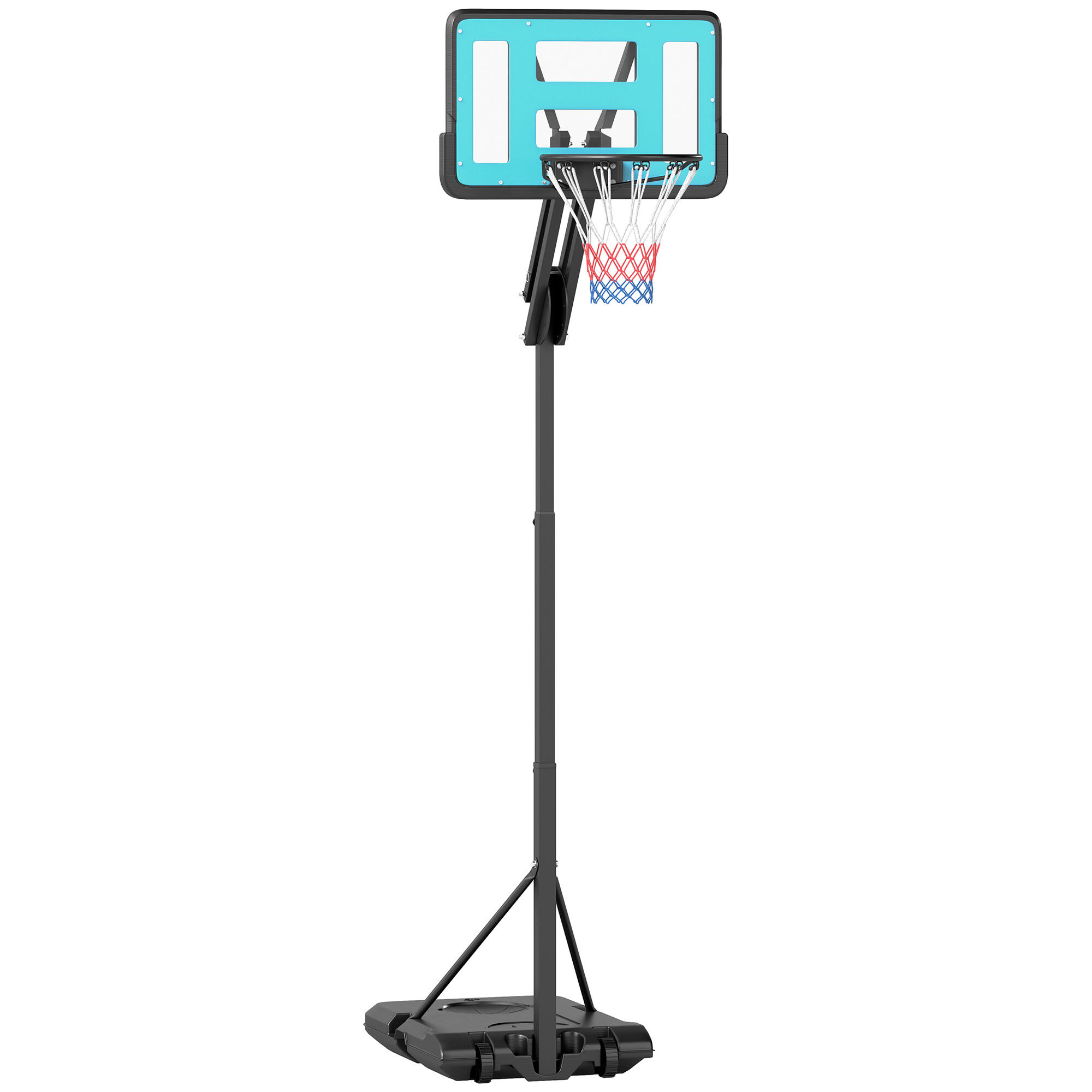 Tabela de basquetebol 71x45x146-236 cm preto sportnow
