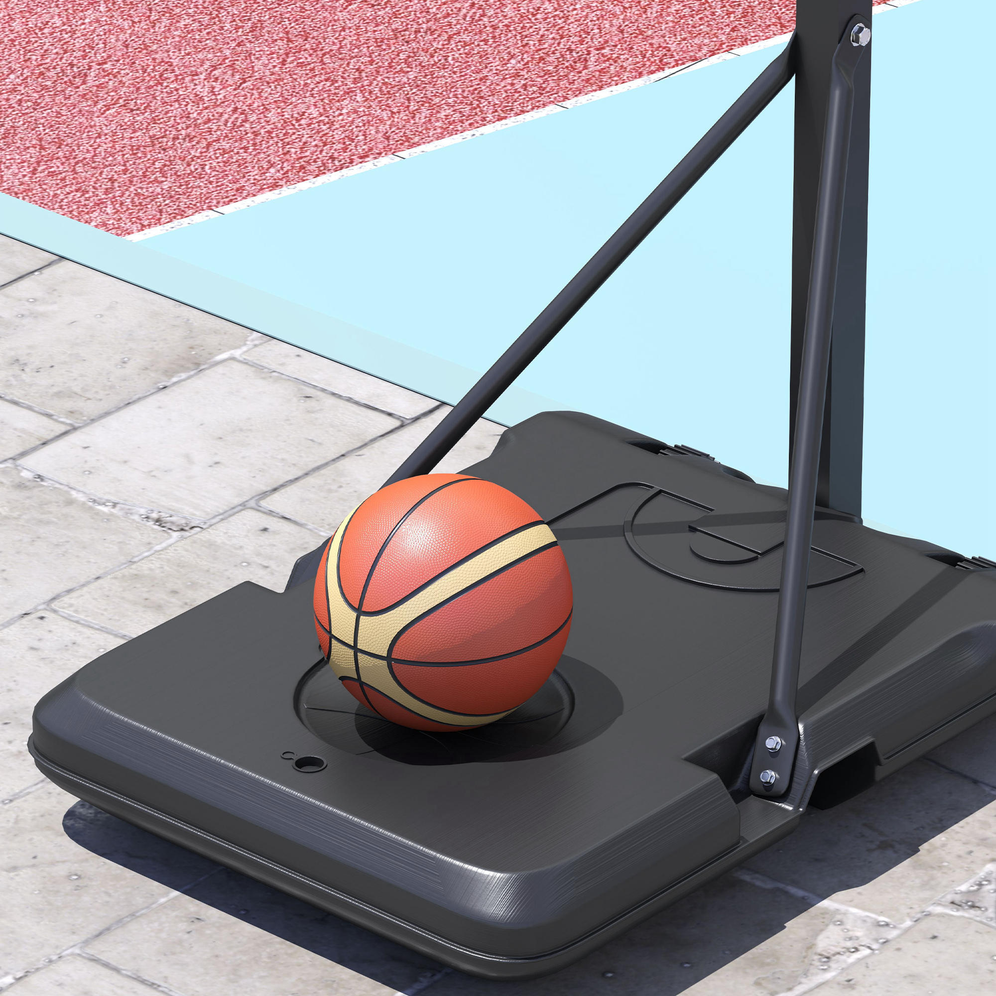 Tabela de basquetebol 71x45x146-236 cm preto SPORTNOW 4/7
