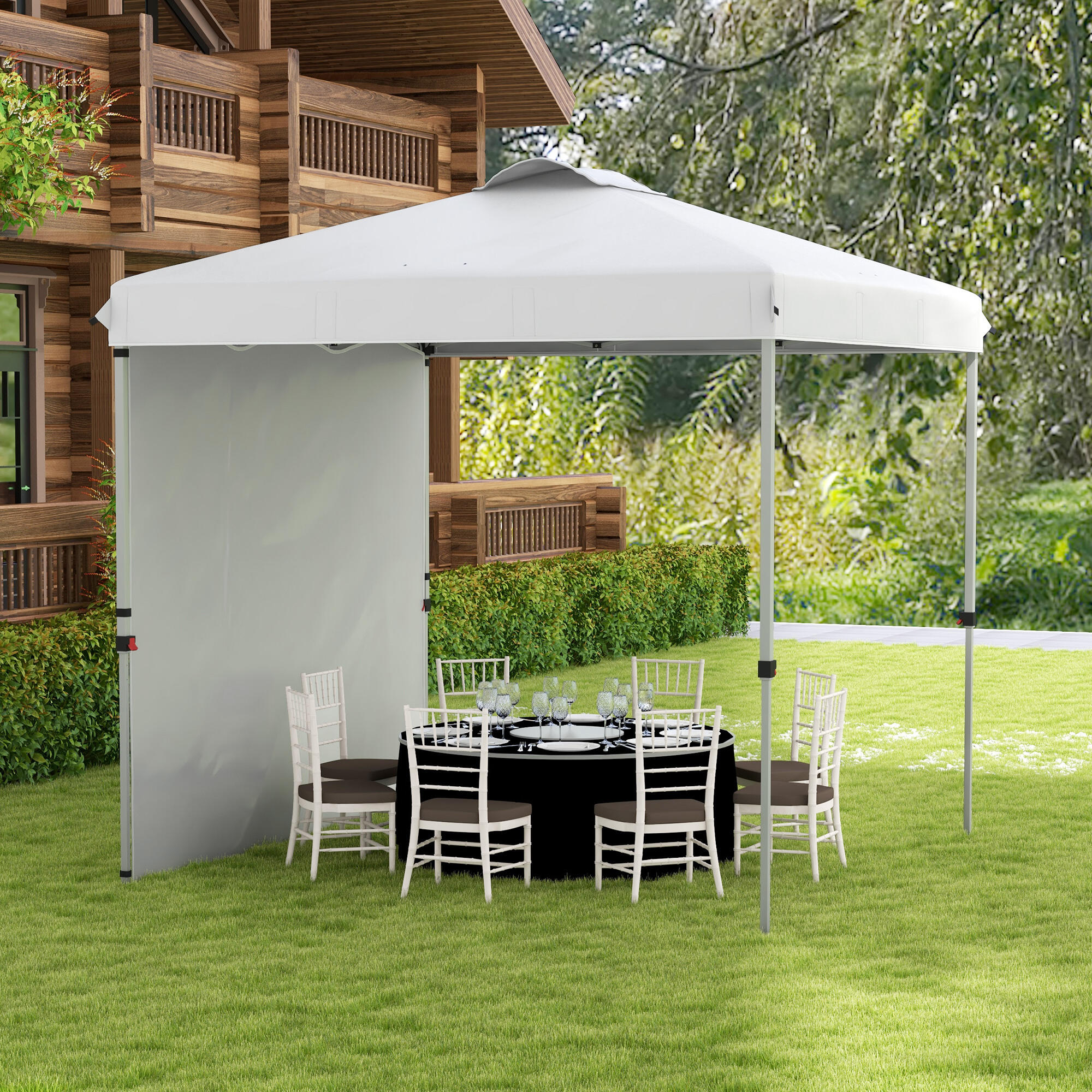 Tenda dobrável 247x247x268 cm branco Outsunny 2/7